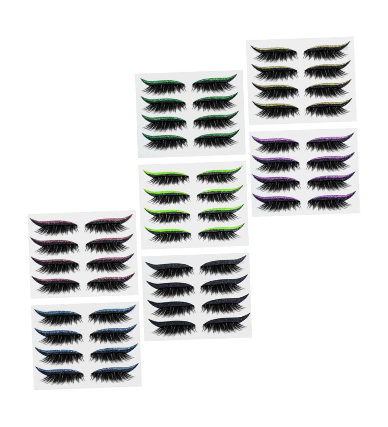 Angoily 28 Pairs Glitter Eyeliner Fake Eyelashes Fake Lashes Decor Water Proof Tape Eyelash Tapes Tool Flash 1 count (Pack of 1) As Shown 1 - Buy Online on GoSupps.com
