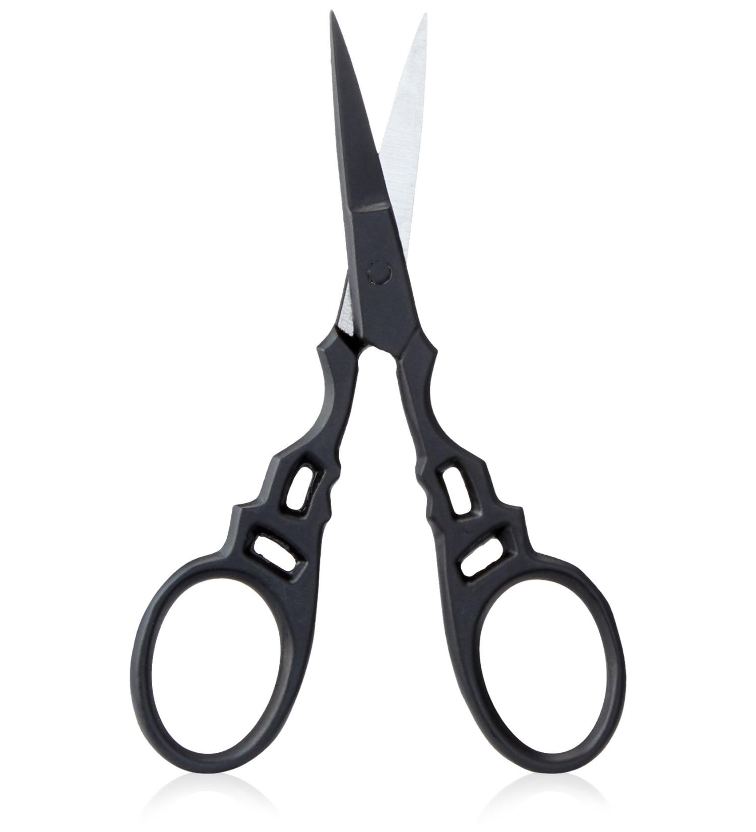 The BrowGal Professional Eyebrow Grooming Scissors | Hand-Made Fine Curved Blade | Stainless Steel | Large Finger Loops | For Men and Women - Black - Buy Online on GoSupps.com