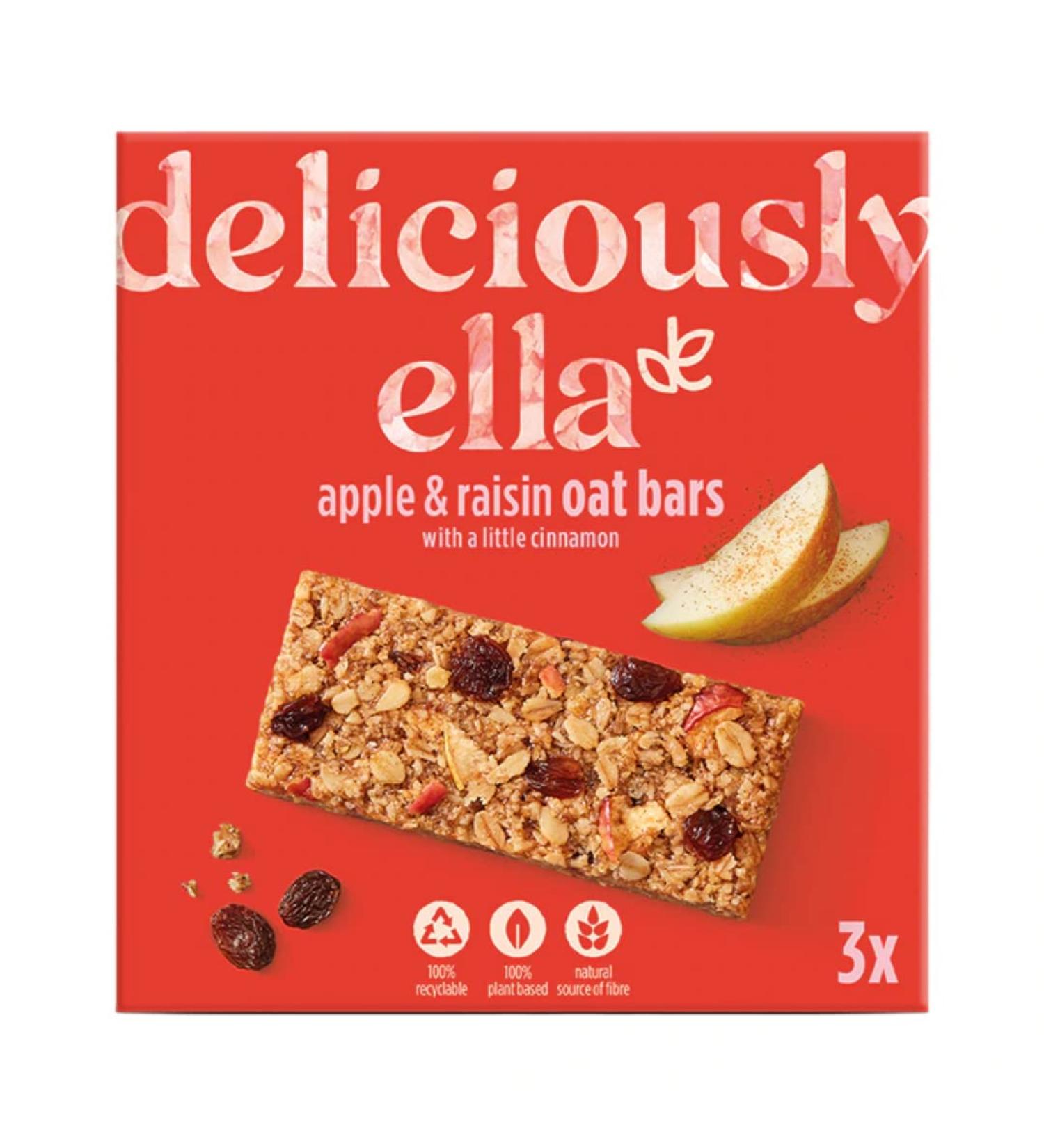 London Grocery 6 x Deliciously Ella Apple Raisin & Cinnamon Oat Bar Multipack 3 x 50g