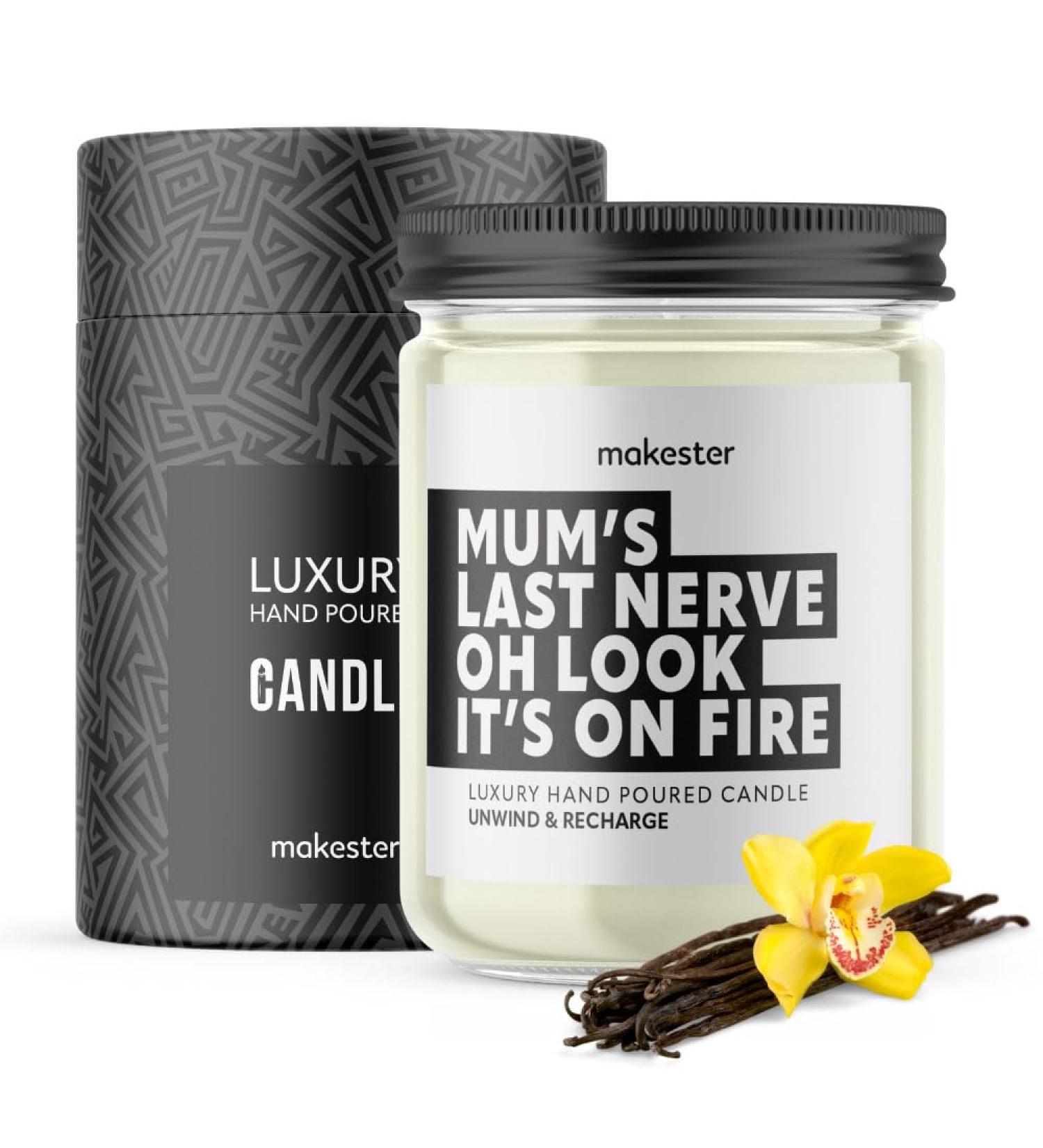 Mum Candle - 220g Soy Wax with Vanilla Jasmine & Sugared Almond | Perfect Mum Birthday or Mother's Day Gift - Funny Candles by Makester - Buy Online on GoSupps.com