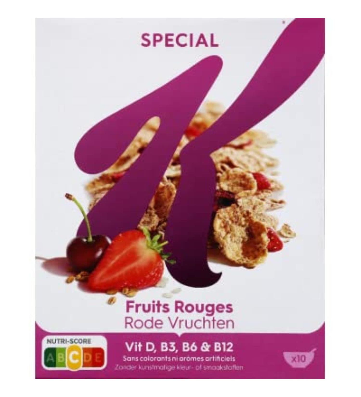 Kellogg's Rice, whole wheat and barley flakes with red fruits - 300g box