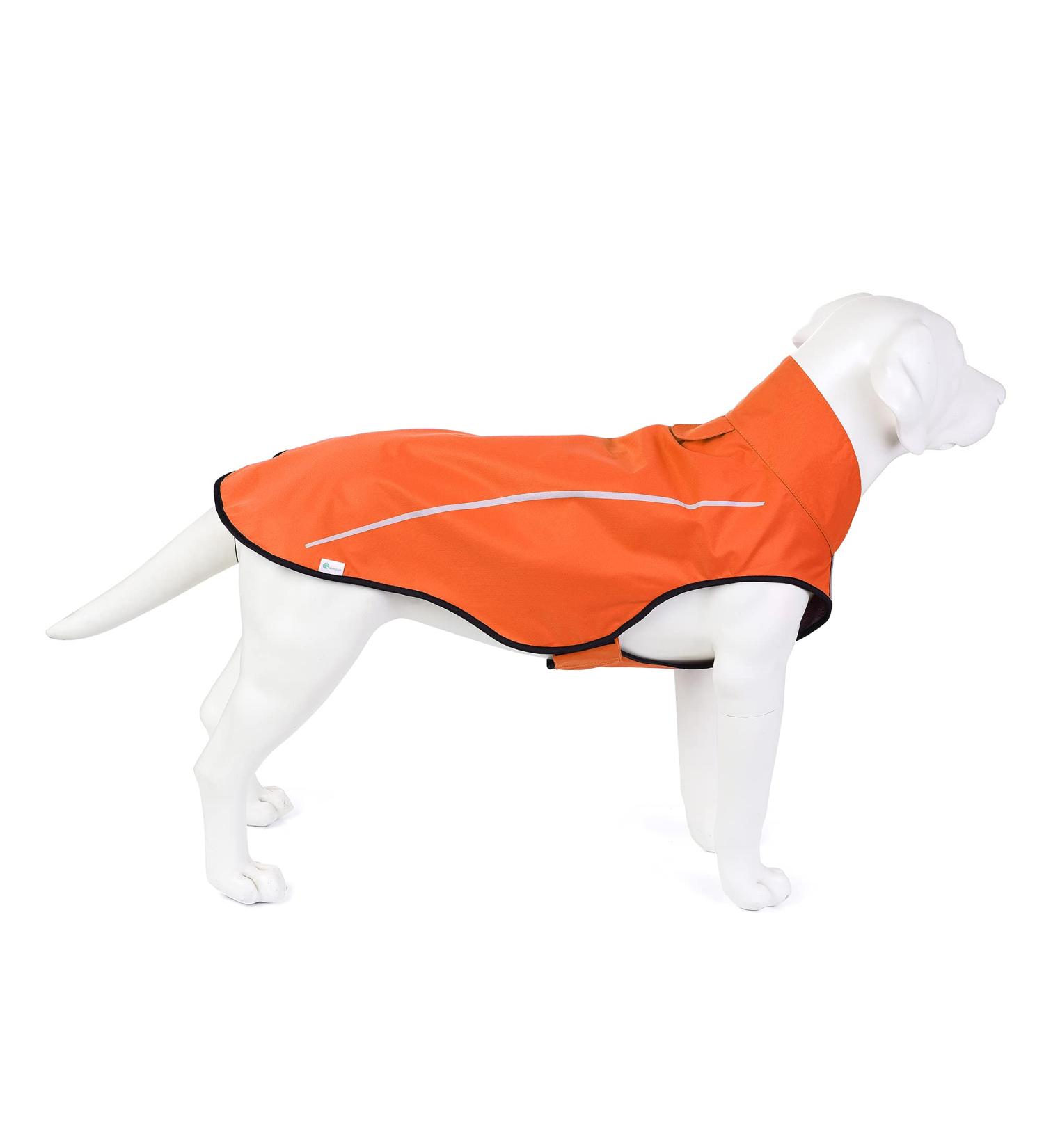 Mile High Life Adjustable Waterproof Pet Jacket - Reflective Strip Easy Entry (XXS Orange) | Lightweight Raincoat for Dogs - Buy Online on GoSupps.com
