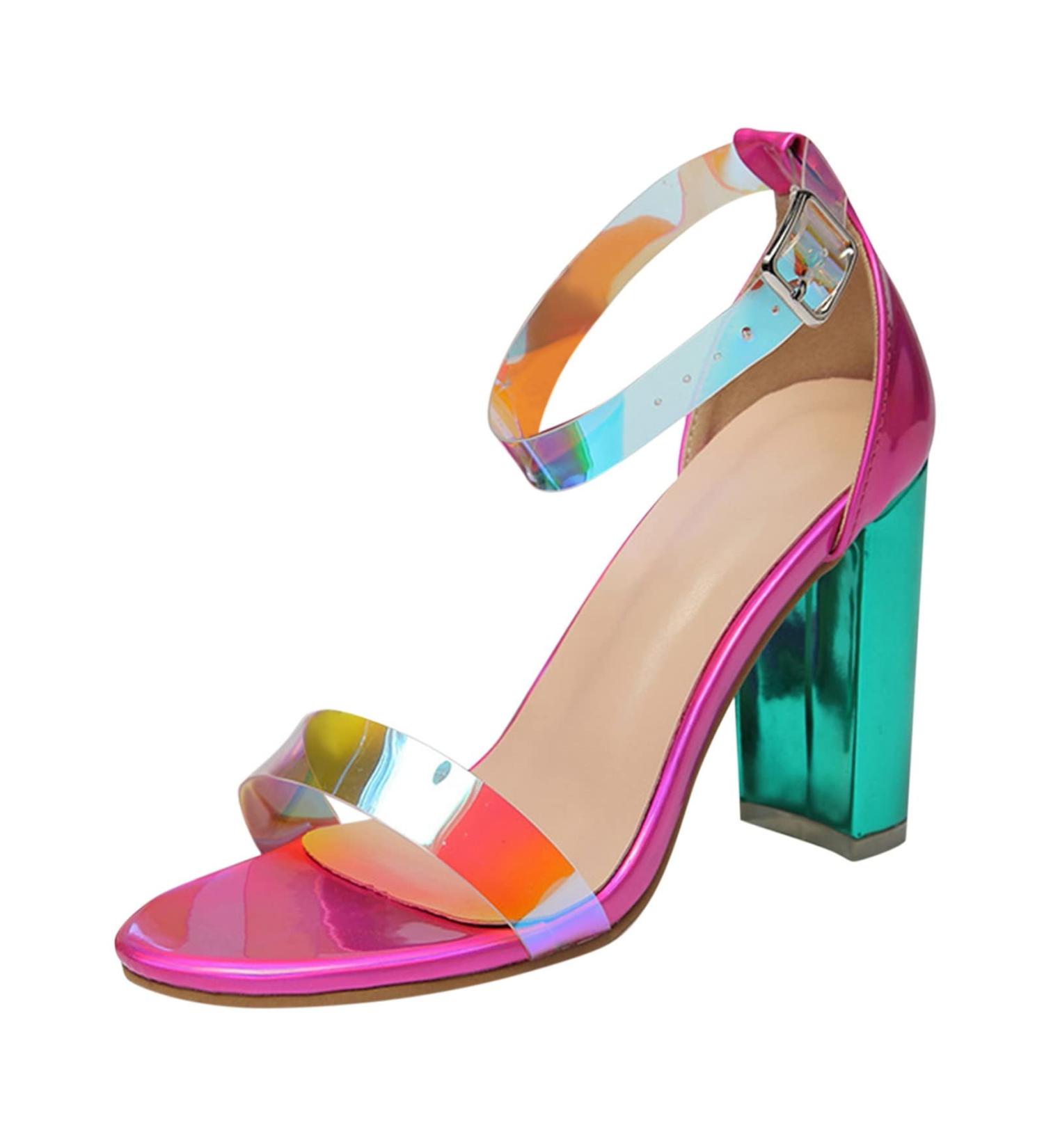 Buy HSYHKDSY Hot Pink Sandals for Women | Glitter Summer Shoes | Elegant & Comfortable Vacation Footwear S51124 - Buy Online on GoSupps.com