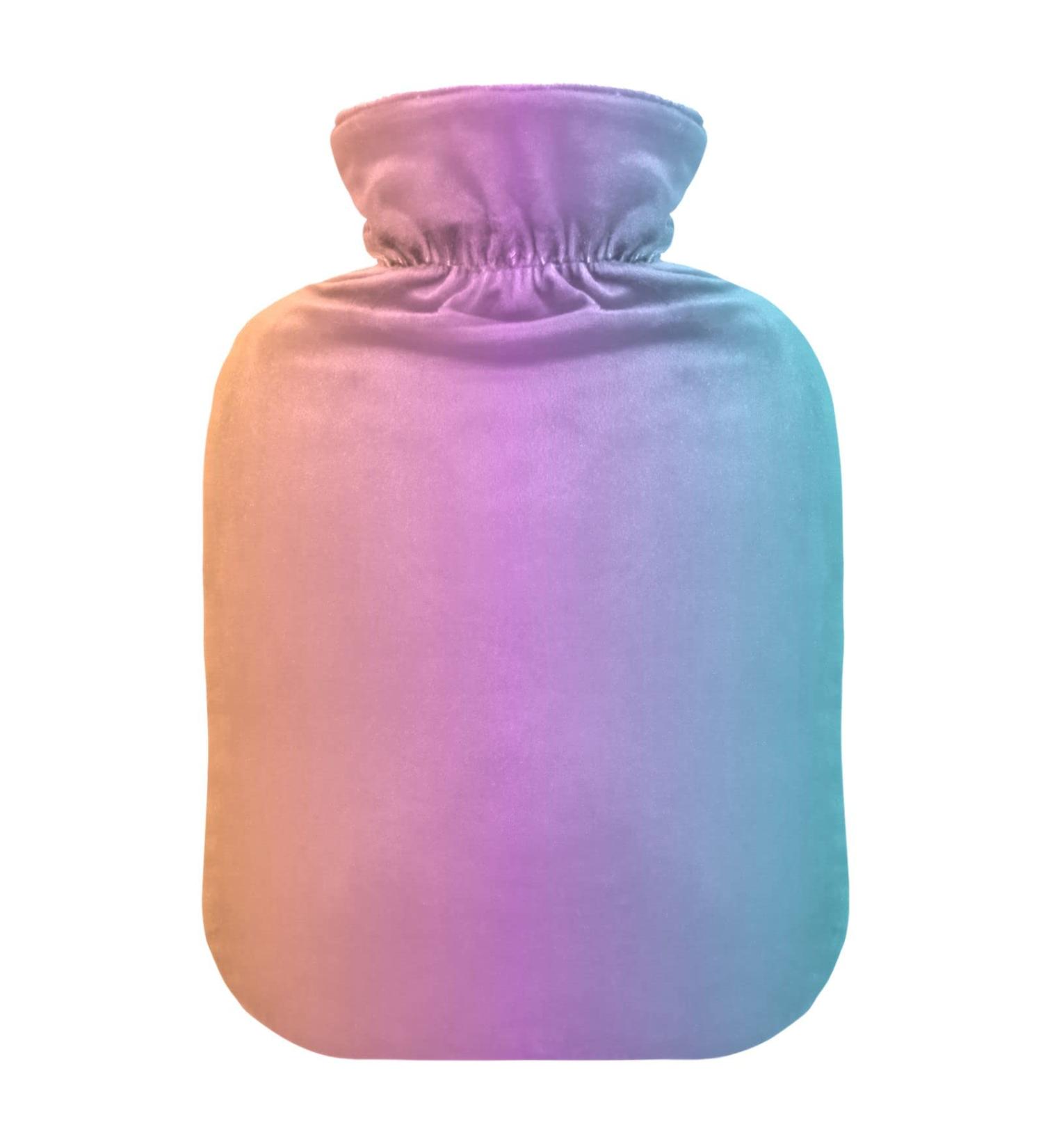 Yellow Blue Gradient Hot Water Bottle with Cover - 2L Pain Relief & Hand Feet Warmer for Cramps | International Shipping - Buy Online on GoSupps.com