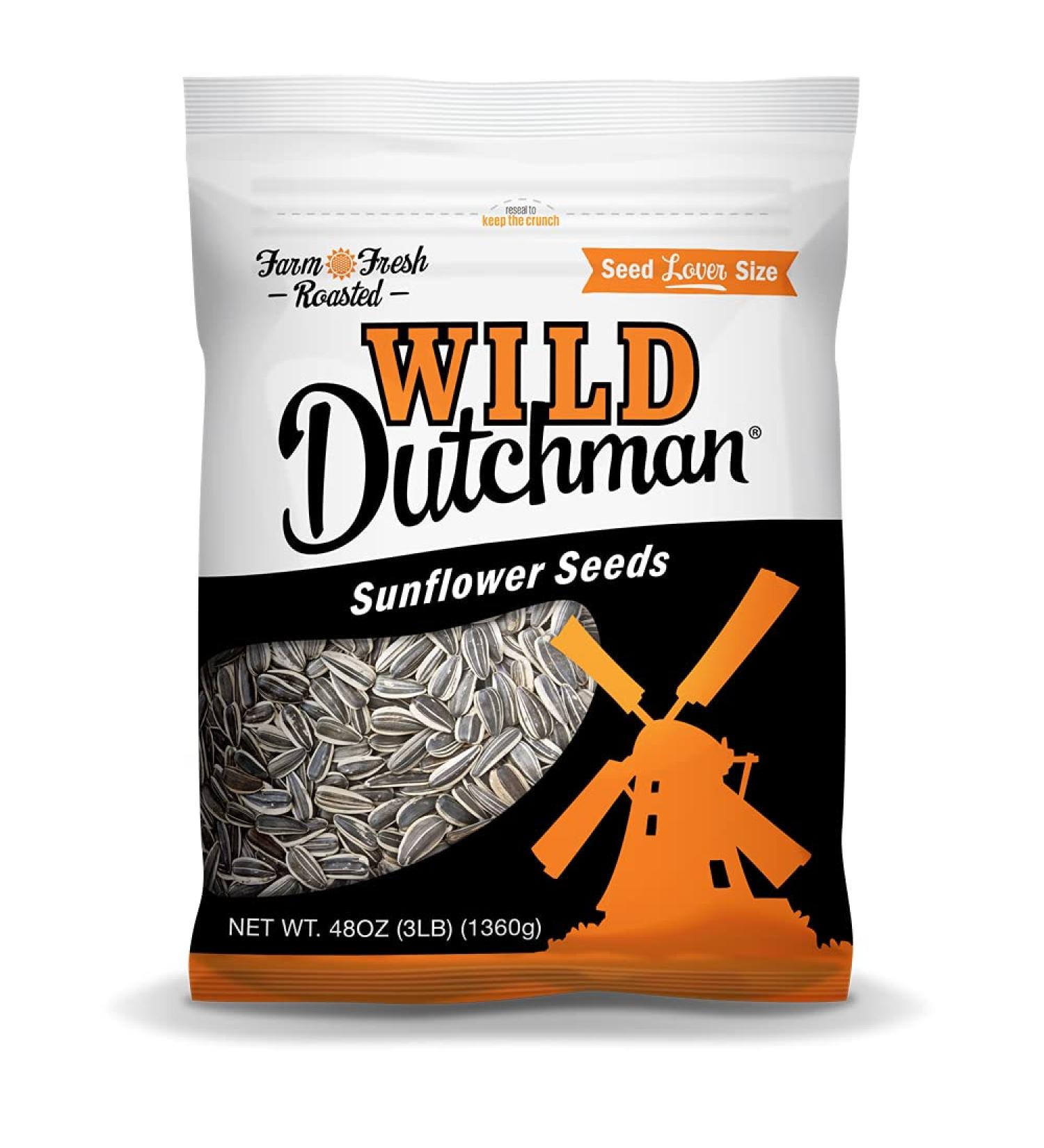 Wild Dutchman Roasted Sunflower Seeds - Mouth Friendly Recipe for All Day Snacking - 3 lb Pack - Buy Online on GoSupps.com