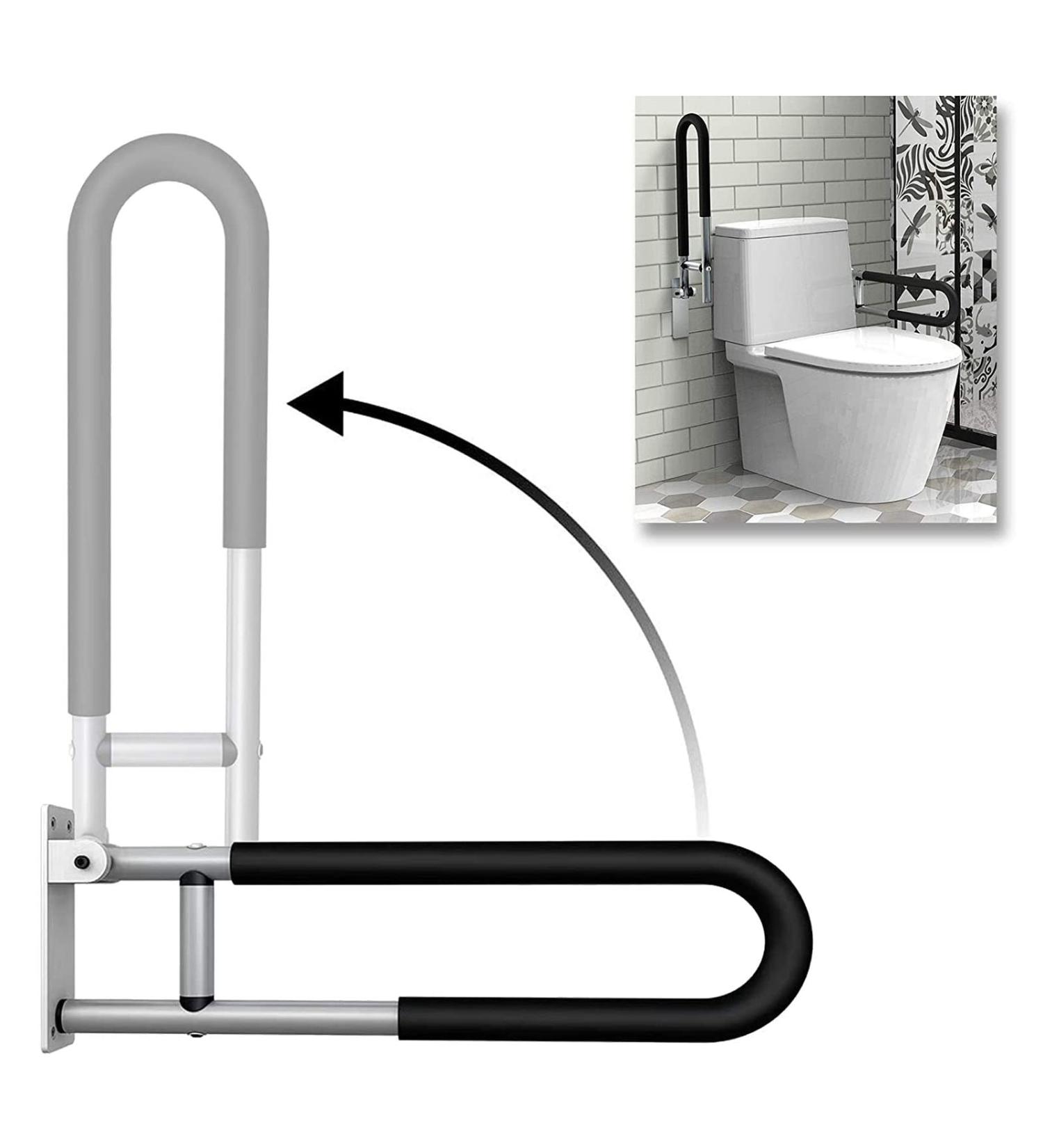 23.6inch Toilet Grab Bar Fold Down Grab Bar Support Flip-Up Handicap Grab Bar Rail Wall Mounted Bathroom Shower Safety for Disabled erly - Buy Online on GoSupps.com