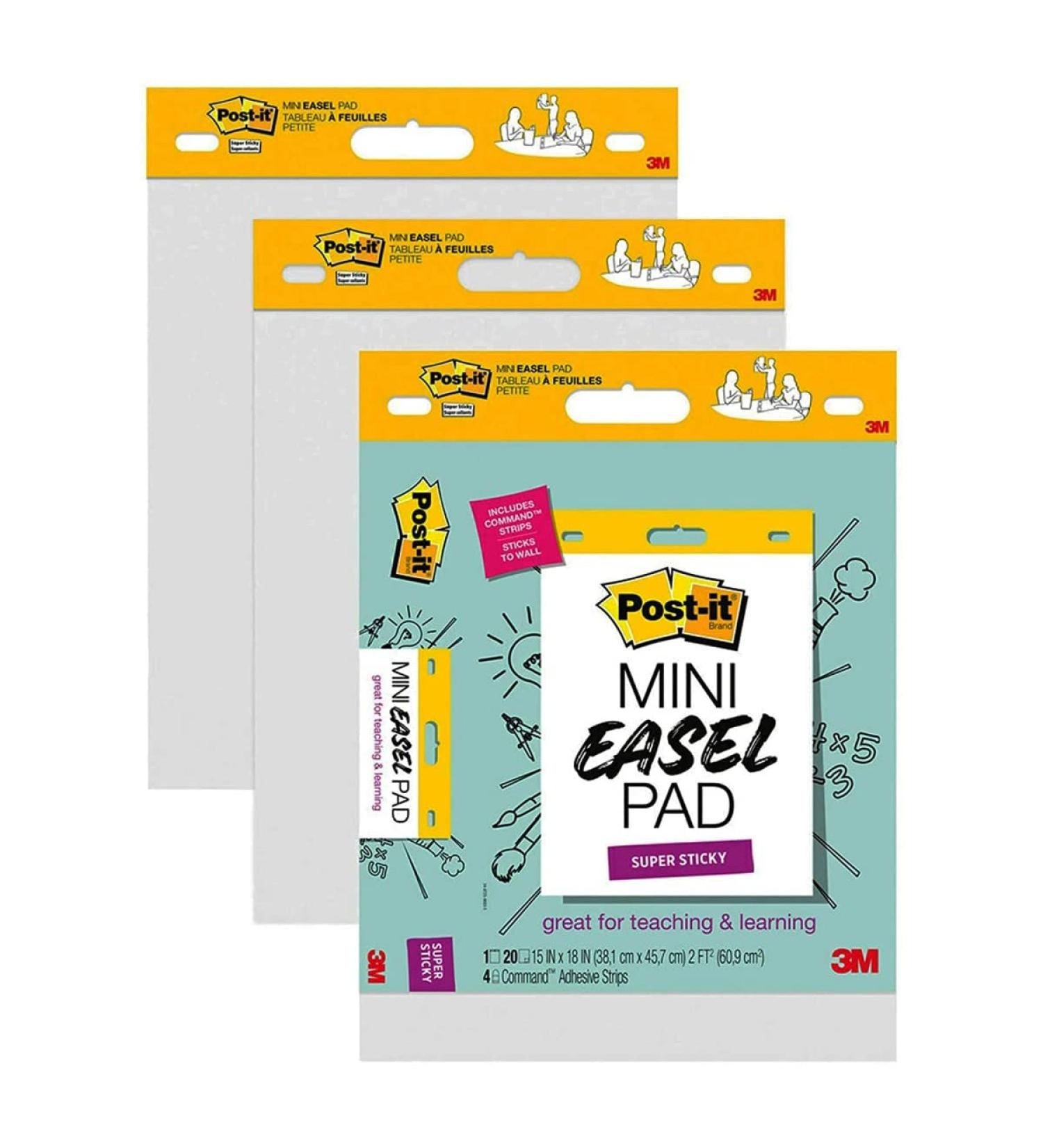 Post-it Super Sticky Mini Easel Pad  15 x 18 Inches  20 Sheets/Pad  6 Pads  White Premium Self Stick Flip Chart Paper  Great for Virtual Teachers and Students (577SS) - Buy Online on GoSupps.com