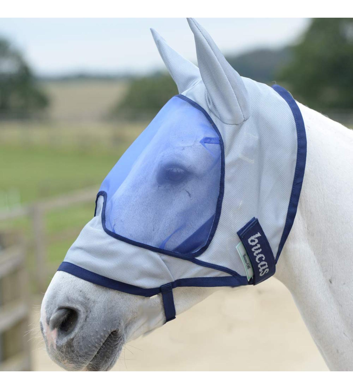 Buy Bucas Buzz-Off Deluxe Fly Mask with Ears Blue XL | Best International Shipping - Buy Online on GoSupps.com