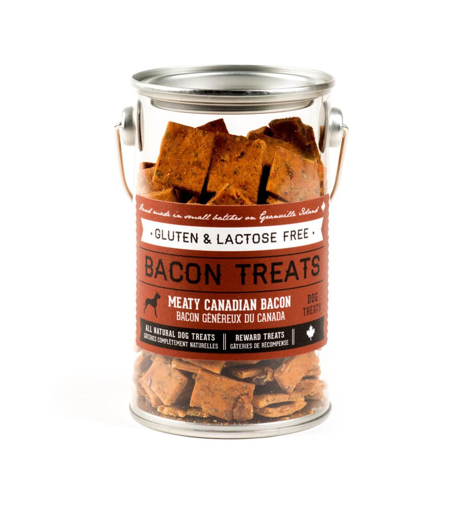 The Granville Island Pet Treatery|Travel Tin Bacon Treat for Dogs All Natural & Chemical- Free Great for Travelling Or A Gift Made in Canada 220g Bacon 220 g (Pack of 1)