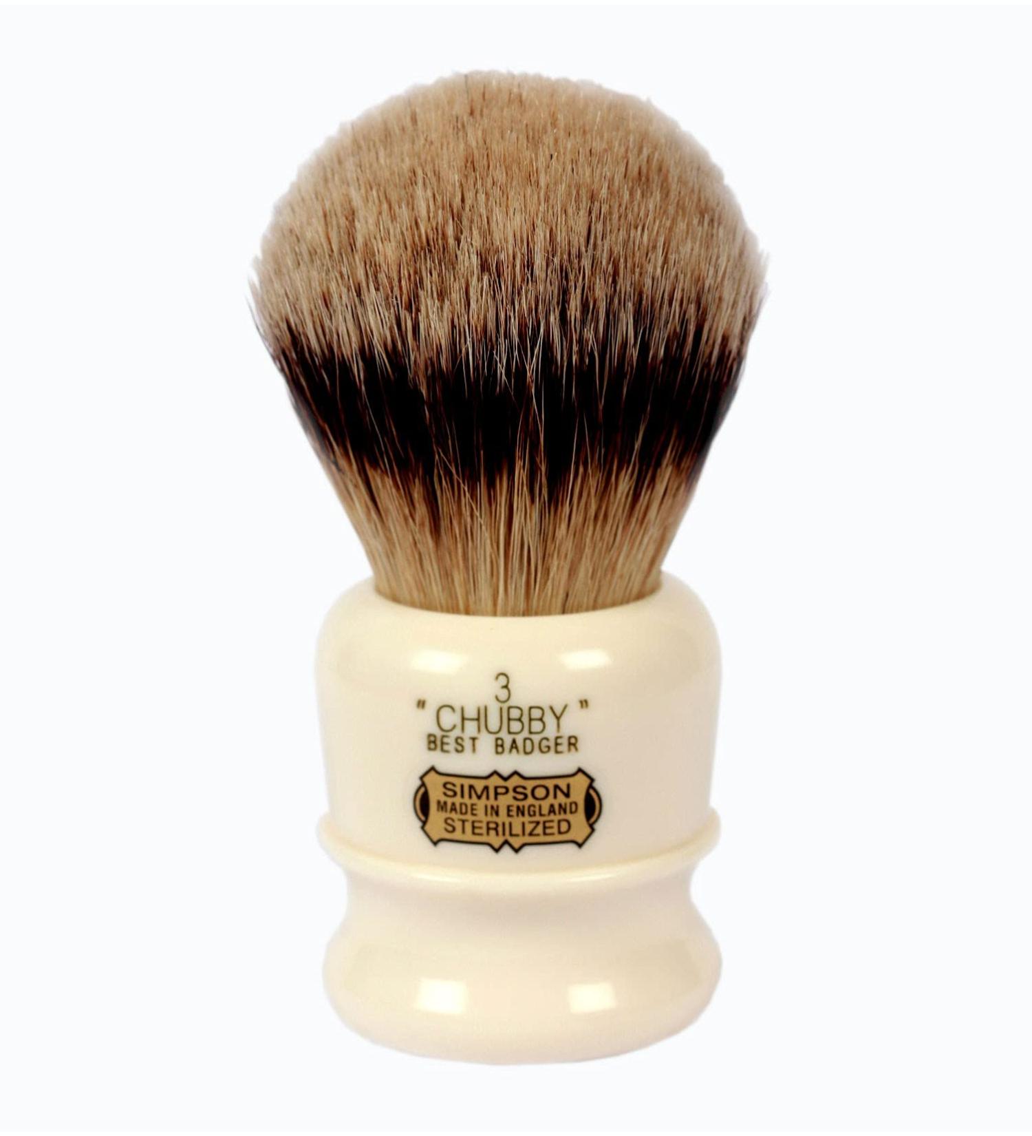 Simpsons Shaving Brushes Badger Shaving Brush-Simpsons Chubby 3" Best Badger Solid Color Standard