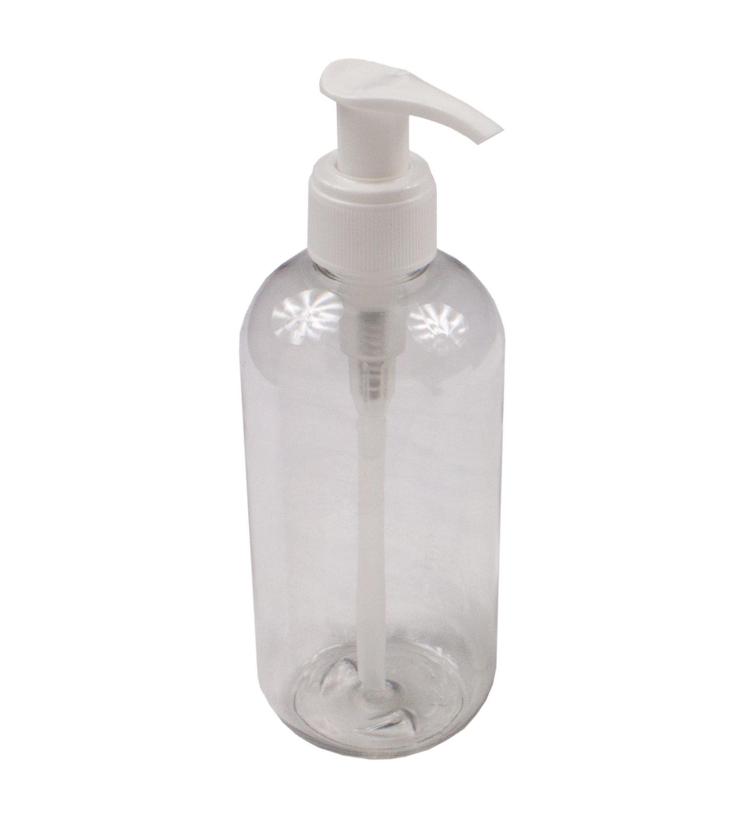Massage Lotion Bottle - Clear 8 Ounce Bottle with Pump