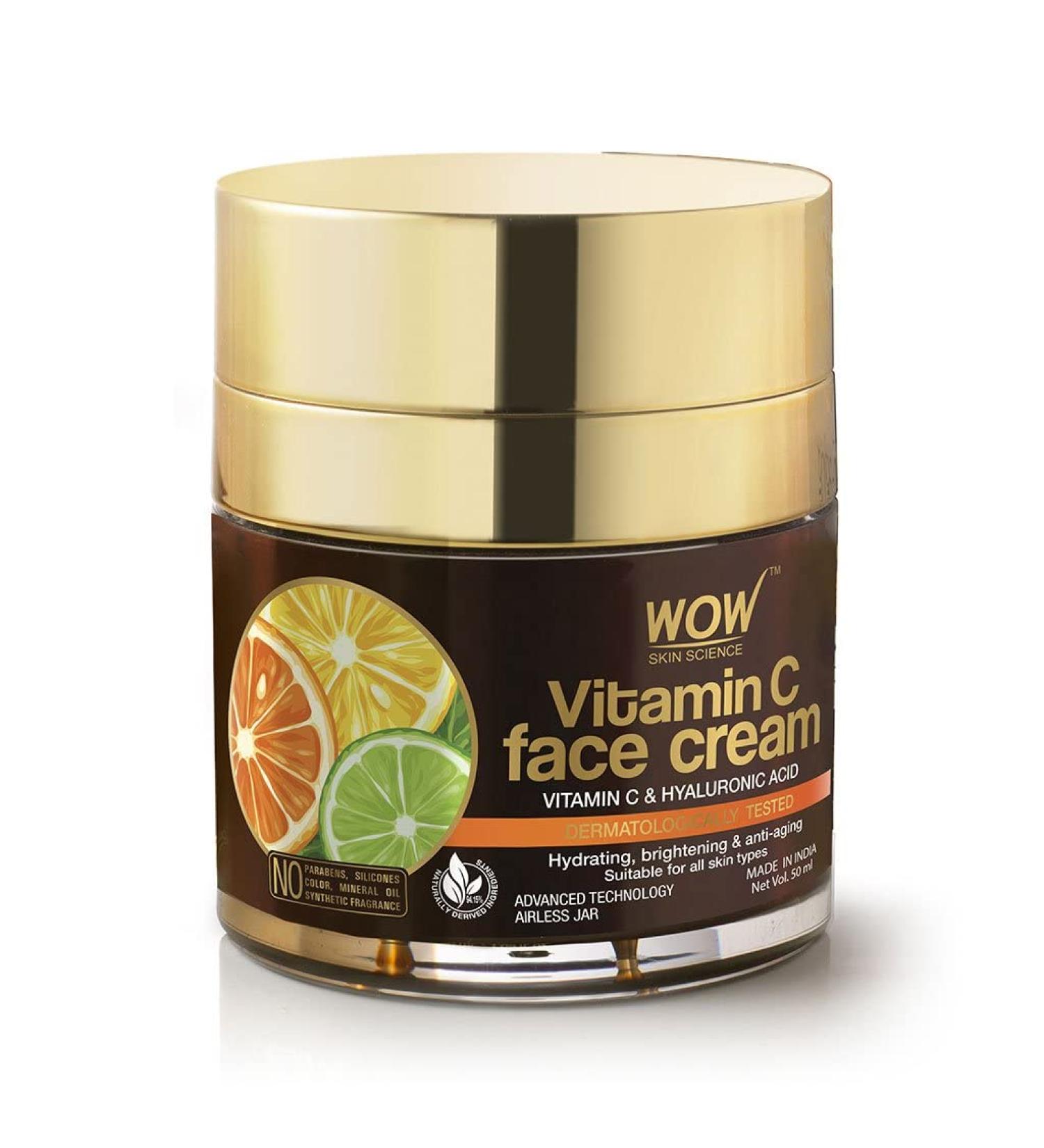 WOW Skin Science Vitamin C Moisturizer Face Cream - Anti Aging Oil-Free Lotion for Men & Women (1.69 oz) - Buy Online on GoSupps.com