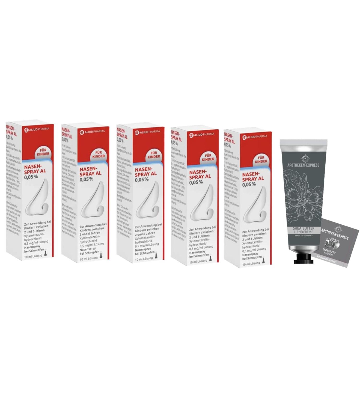 Buy NASAL SPRAY al 0.05% - 5 x 10 ml Value Pack | Includes Hand Cream or Hand Soap | Apotheken-Express 6-Piece Set - International Shipping Available - Buy Online on GoSupps.com