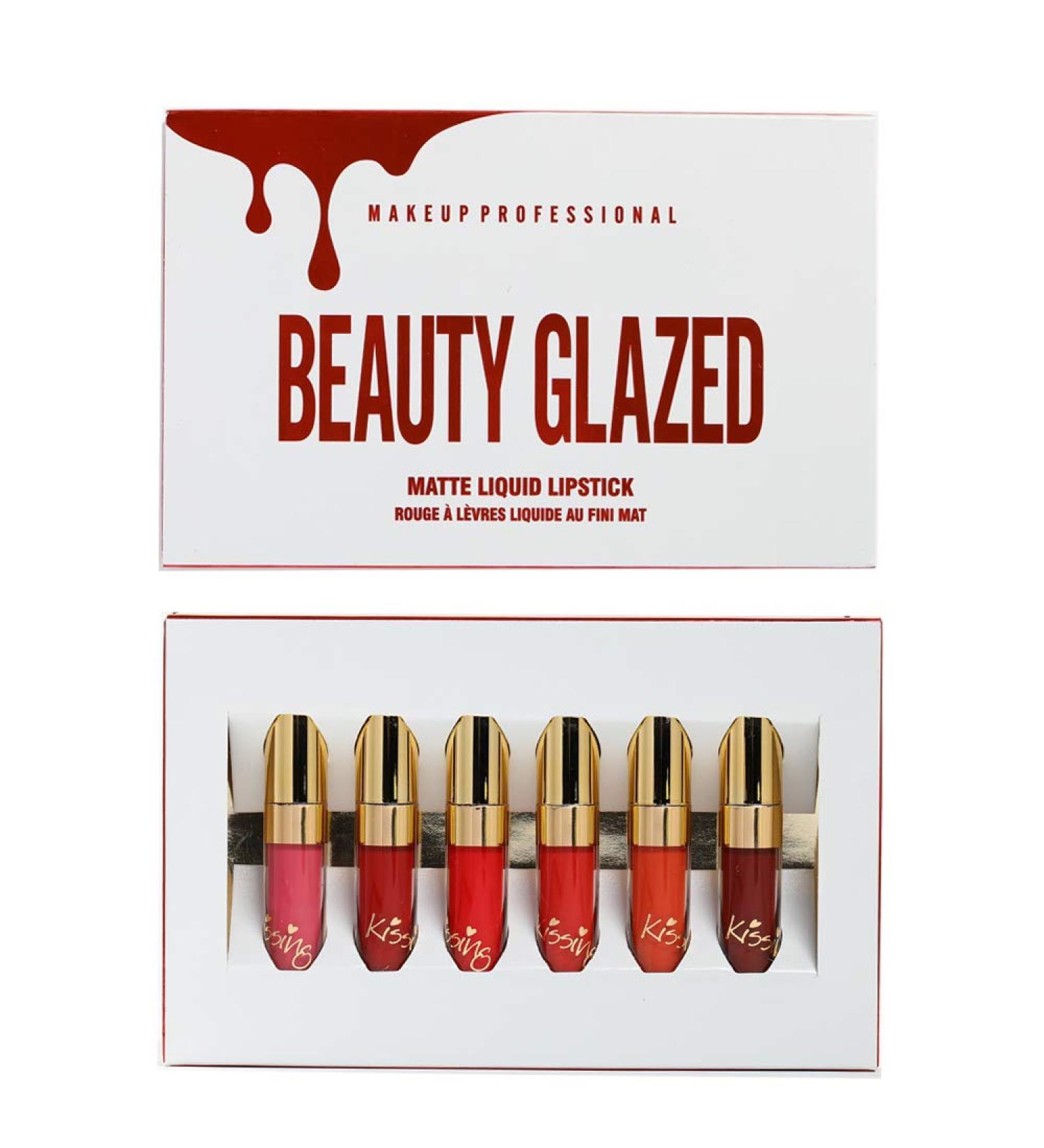 Beauty Glazed 6-Piece Matte Lip Gloss Set | Waterproof Silky Smooth Liquid Lipstick | Durable Non-Stick Moisturizing Makeup Cosmetics - Buy Online on GoSupps.com