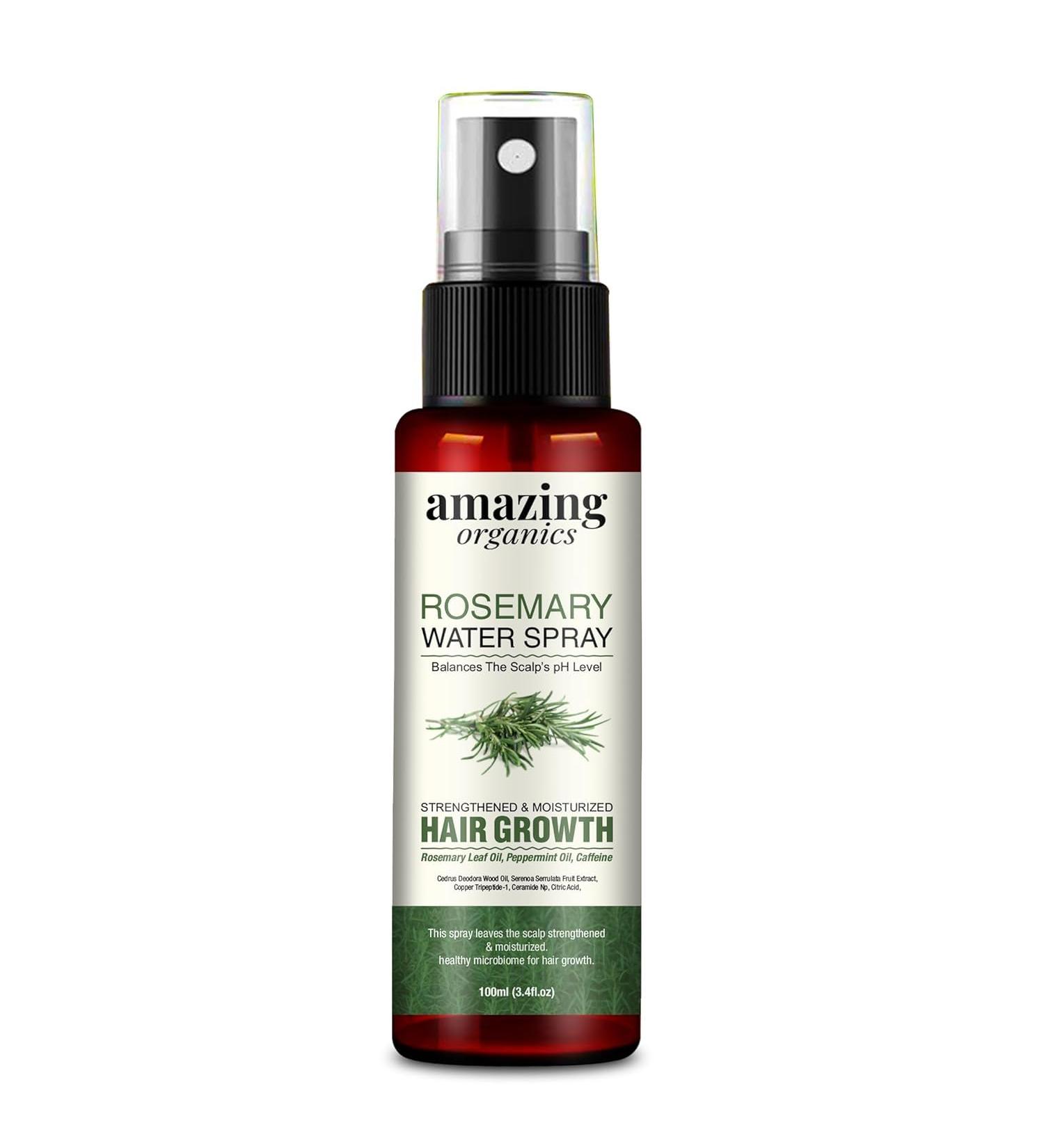 Rosemary Water for Hair Growth Spray - 100% Natural Hydrosol with Peppermint Oil & Caffeine for Stronger Thicker Hair | International Shipping Available - Buy Online on GoSupps.com