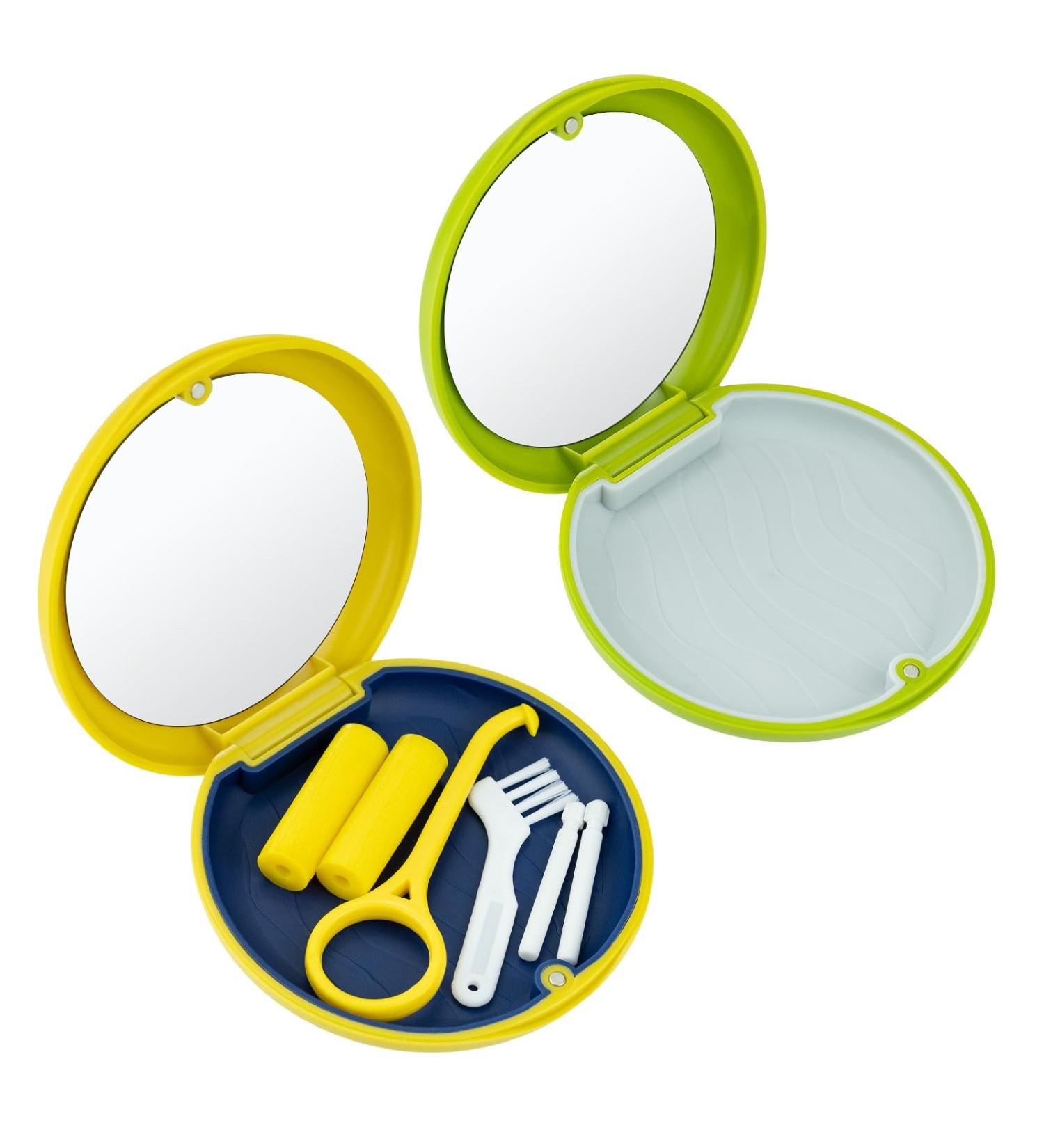 2-Piece Dental Ferula Box Set | Orthodontic Storage for Dentures | Easy Clean Tooth Alignment Boxes (Yellow + Purple) - International Shipping Available - Buy Online on GoSupps.com