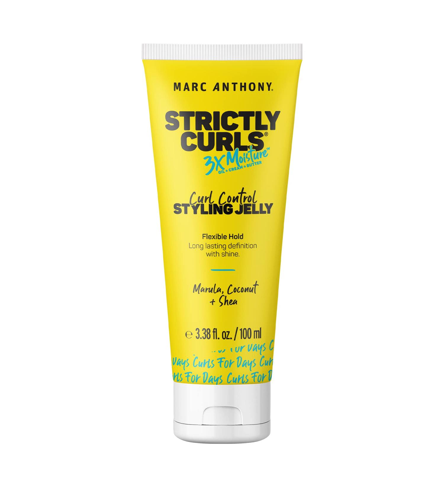 Marc Anthony Strictly Curls Styling Jelly - 3x Moisture Hair Gel for Long-Lasting Curl Definition with Shea Butter, Marula Oil, Aloe Vera & Coconut Cream - Sulfate Free & Color Safe for Dry Damaged Hair - Buy Online on GoSupps.com