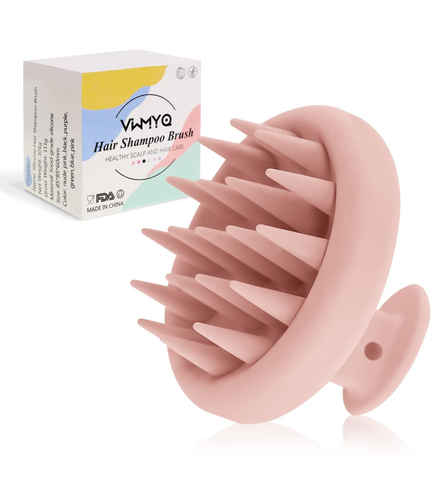 Soft Silicone Scalp Massager Shampoo Brush - Dandruff Removal and Hair Growth - Wet/Dry Hair Scrubber - Ideal for Thick Curly Hair - Nude Pink - Buy Online on GoSupps.com
