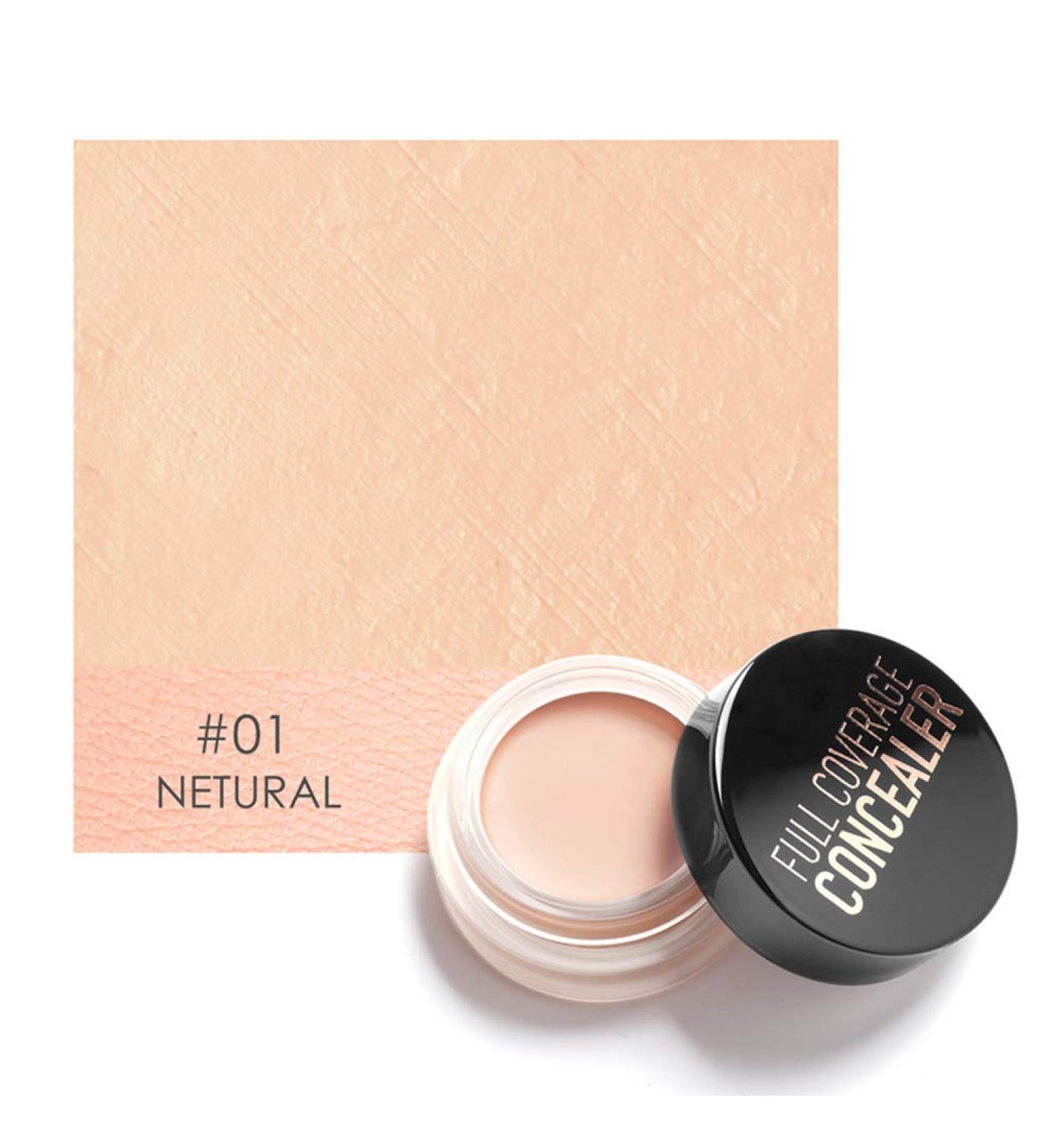 FOCALLURE Full Coverage Concealer Dark Circles Treatment Creamy Spot Correcting Concealer (#1)