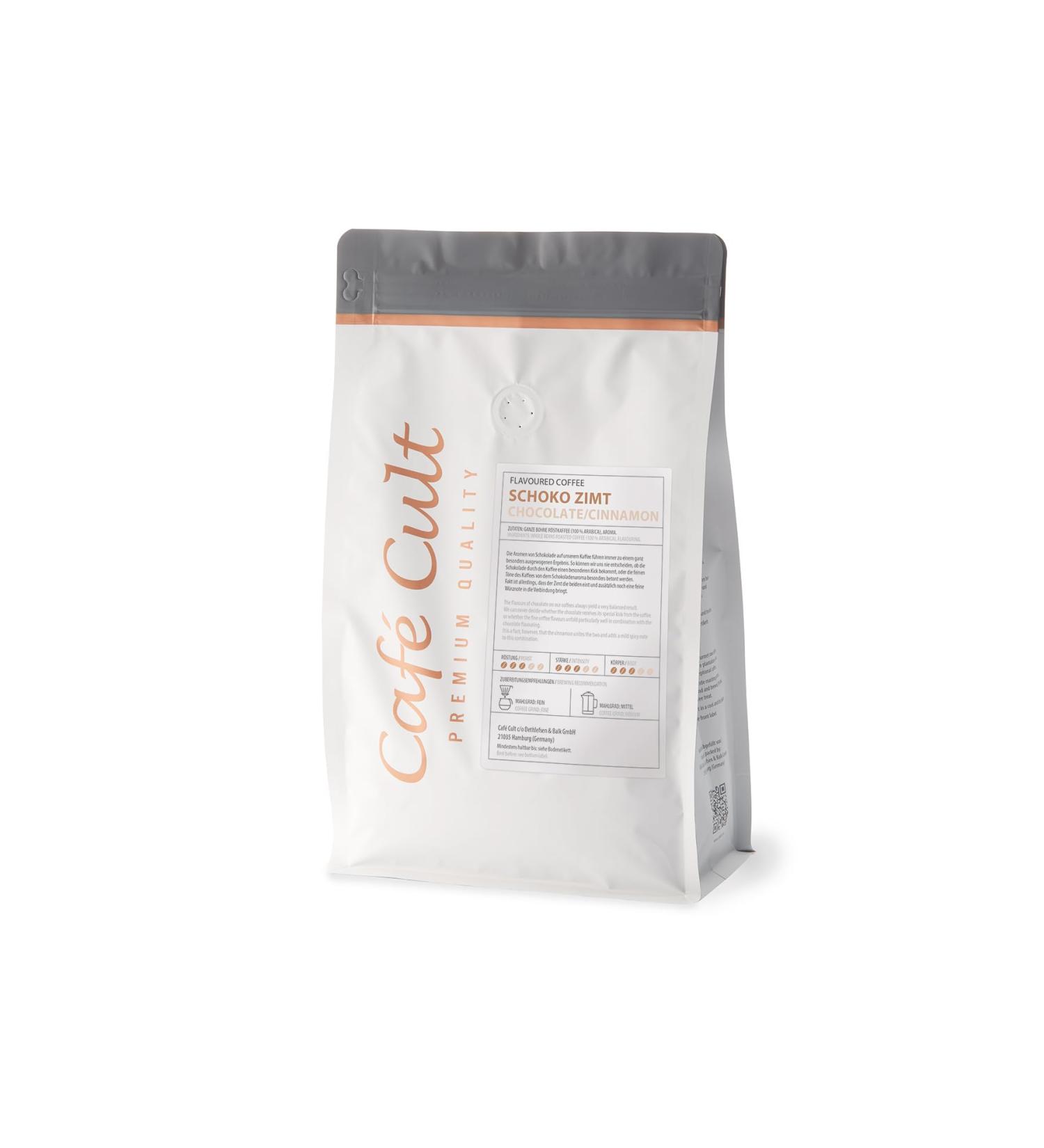 dethlefsen Coffee Chocolatecinnamon in 1 kg bag whole beans flavored