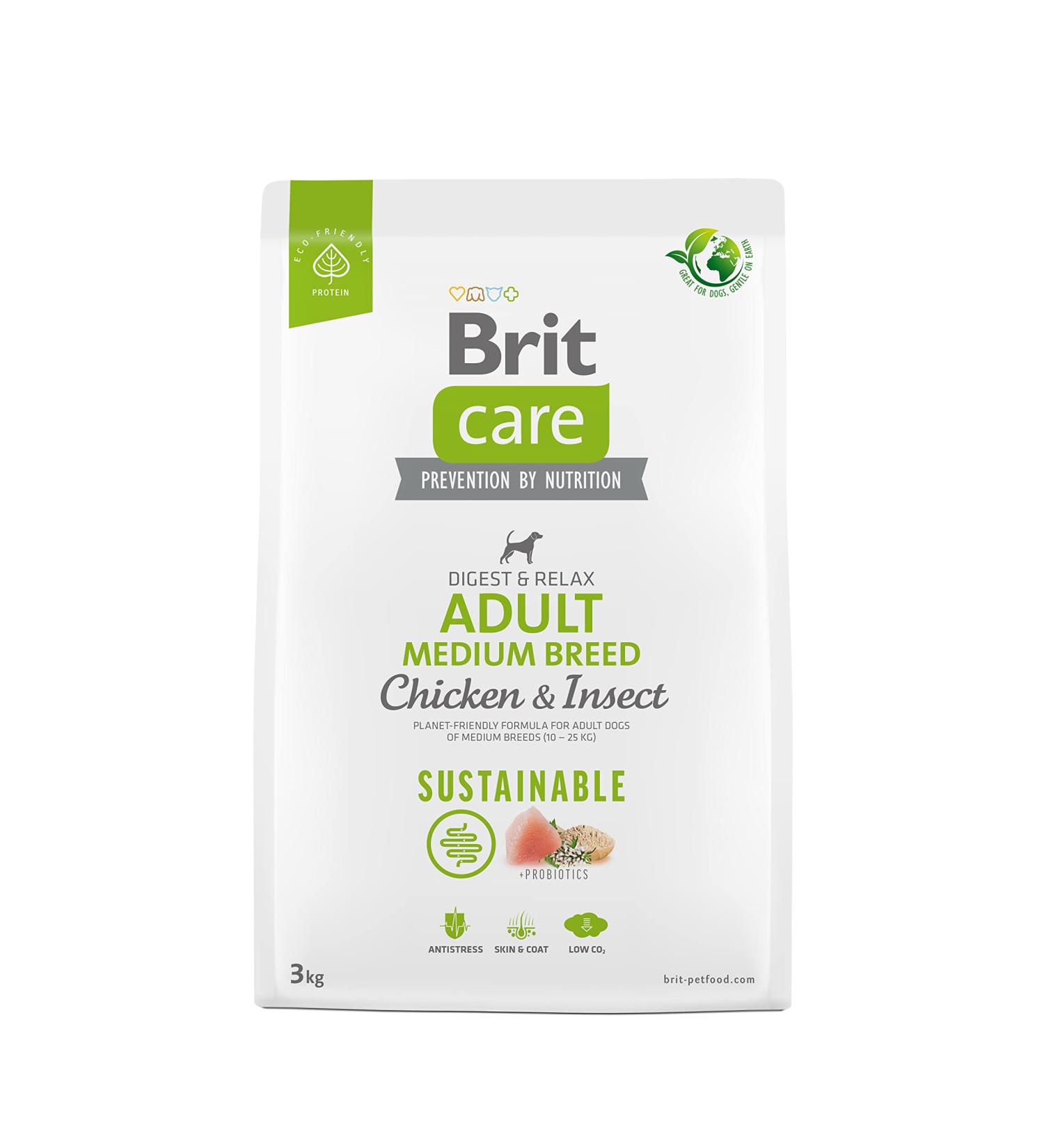 BRIT Care Dog Sustainable Adult Medium Breed Chicken & Insect Nourriture s che pour Chien 3 kg - Buy Online on GoSupps.com