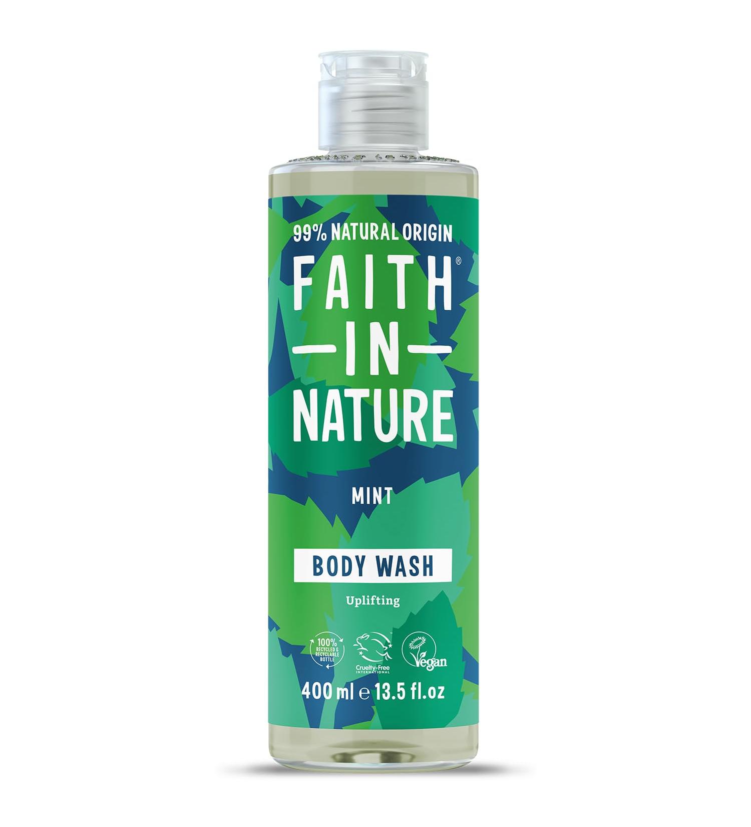 Faith In Nature Natural Mint Body Wash Uplifting Vegan & Cruelty Free No SLS or Parabens 400m Mint 400 ml (Pack of 1) - Buy Online on GoSupps.com