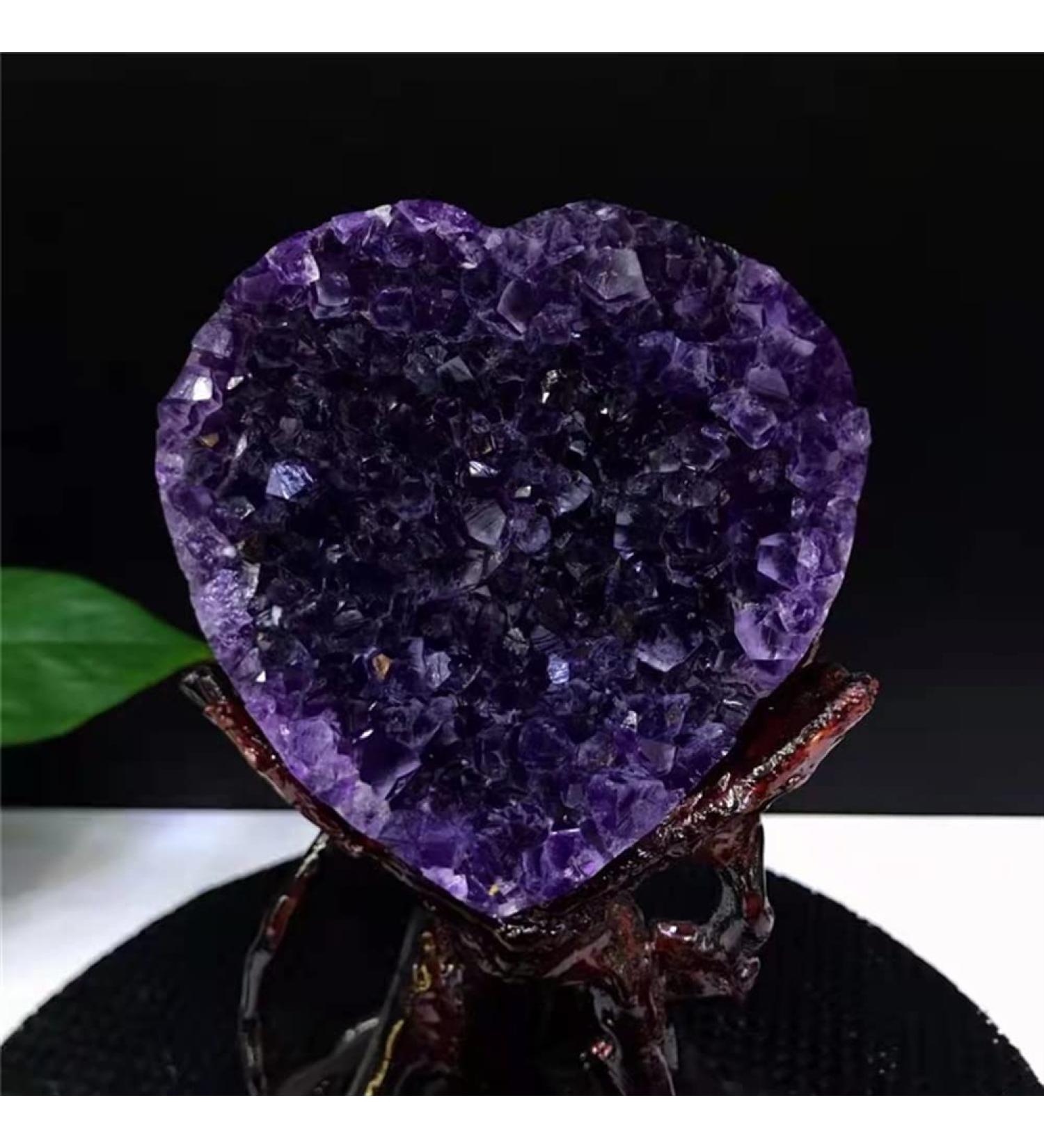 900g Natural Heart Shape Uruguay Amethyst Cluster Quartz Crystal Specimen s Reiki Crystal Stone - Buy Online on GoSupps.com