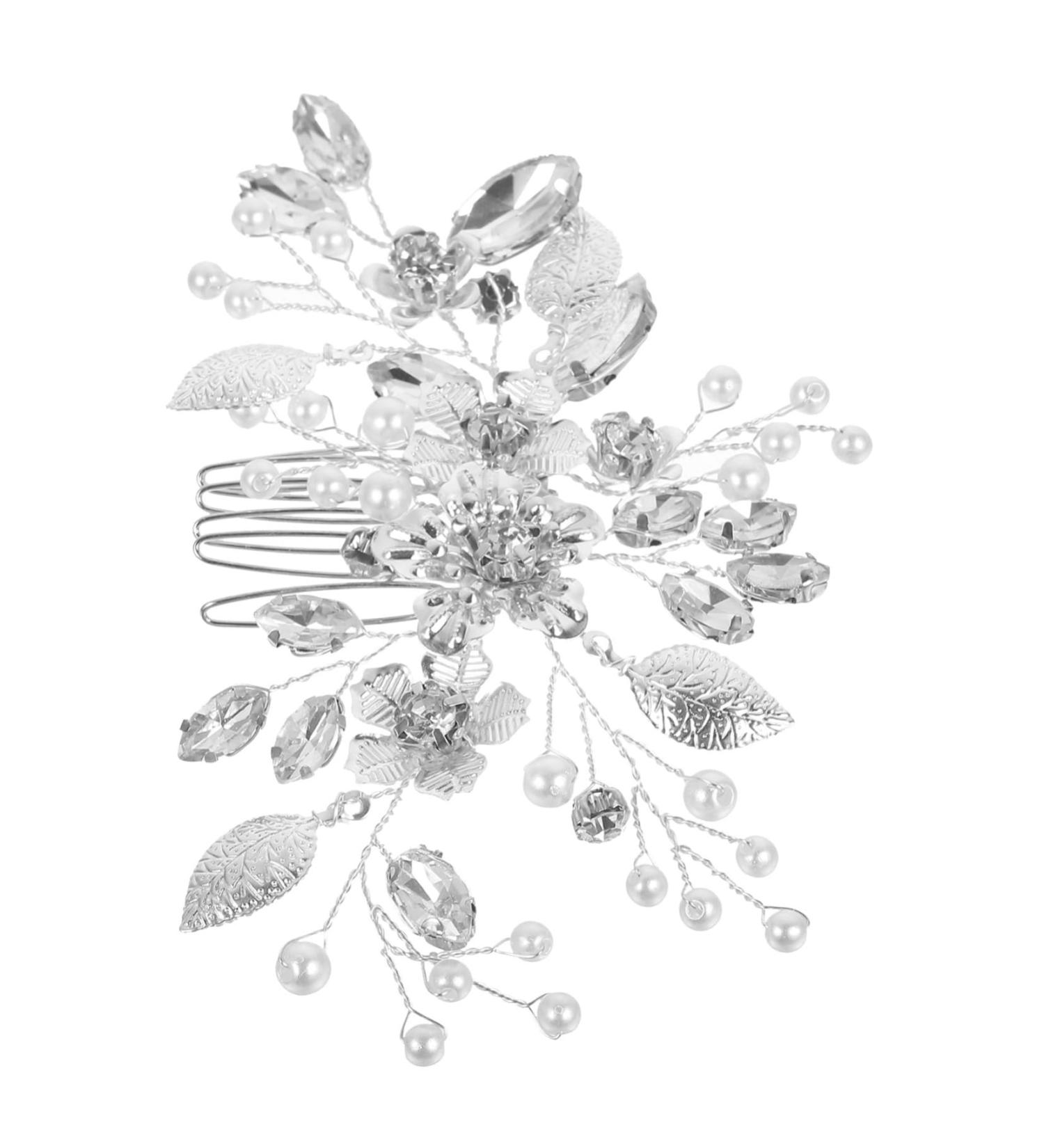 minkissy Hair Side Comb hand drill hair wedding headgear bride hair comb rhinestones hair accessories Zinc alloy the flowers Iron sheets hair comb wedding hair comb bride - Buy Online on GoSupps.com