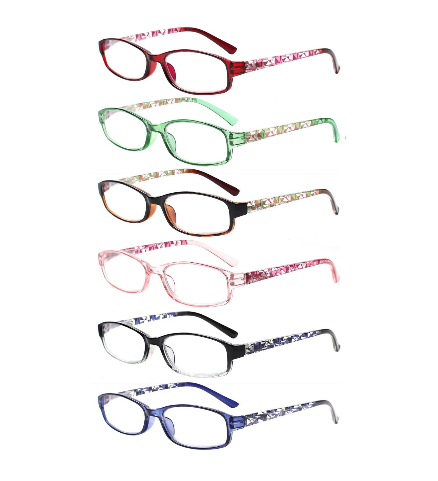 Cojwis 6 Pack Blue Light Filter Reading Glasses for Men & Women - Spring Hinge UV Protection Mixed Colors (2.25x) - Buy Online on GoSupps.com
