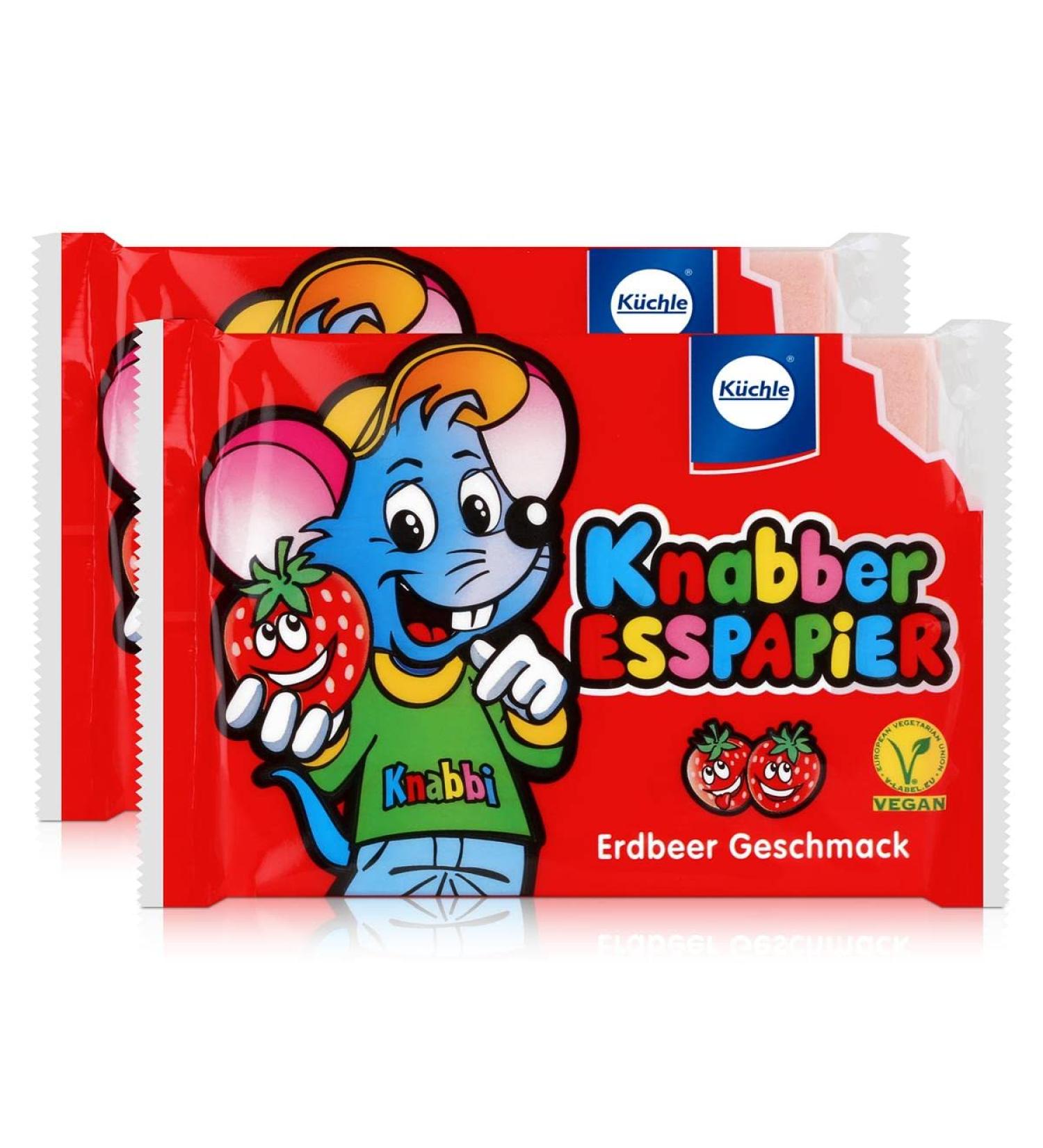 K chle Nibbles Edible Paper Red Strawberry Flavour 25g Wafers (Pack of 2)