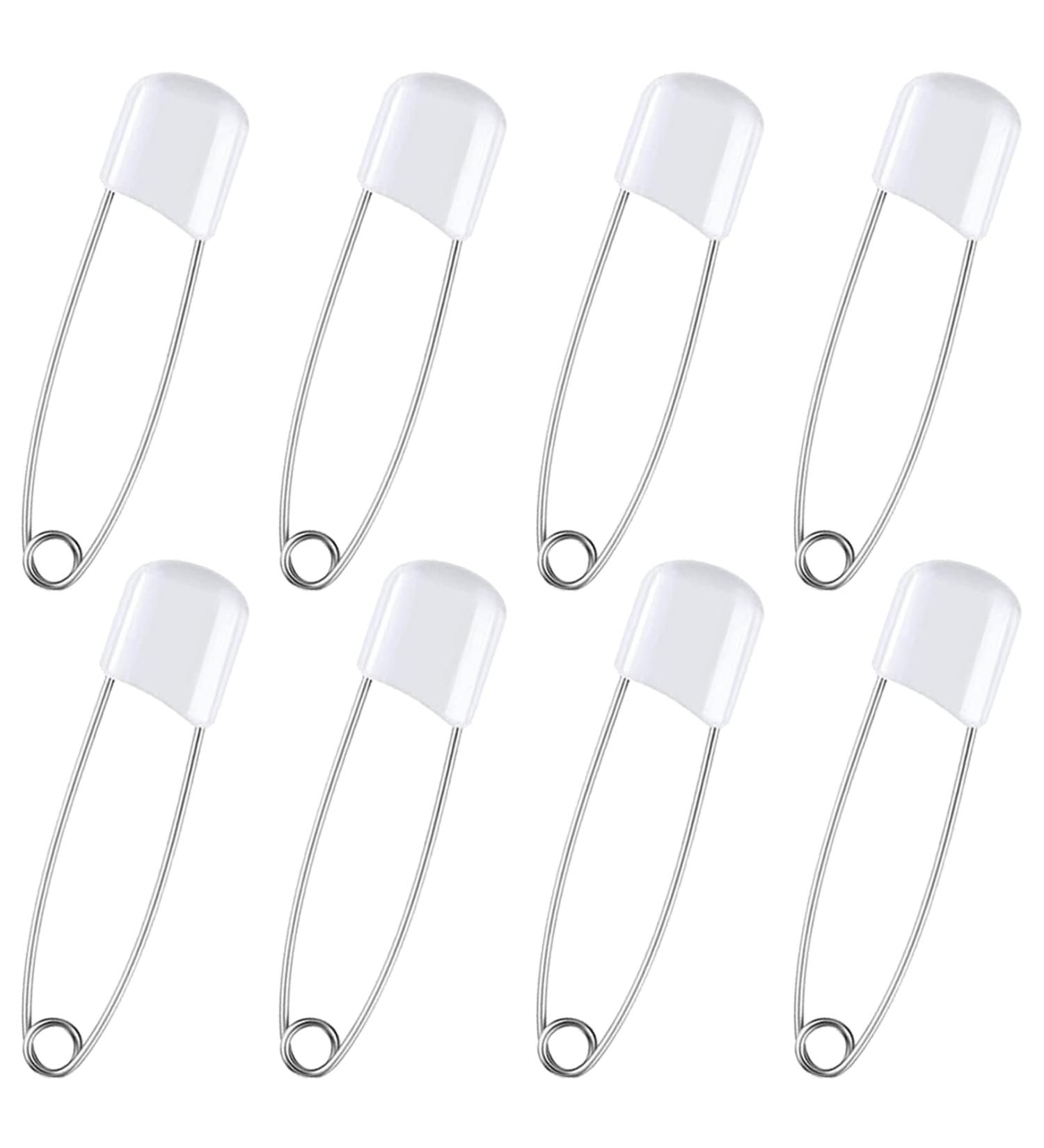 8 Pack Baby Safety Diaper Pins - 2.2 Inch Plastic Head with Stainless Steel Locking Closure for Cloth Diapers - Perfect for Infants and Kids - Buy Online on GoSupps.com
