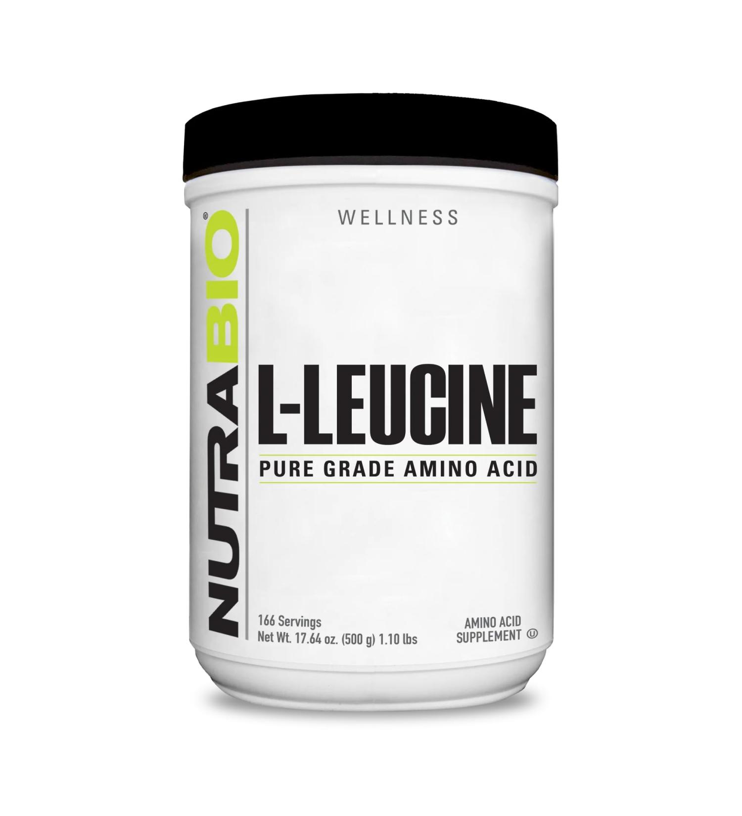 NutraBio Leucine Amino Acid Supplement | Vegan Muscle Growth & Recovery | Non-GMO Gluten Free | Pre & Post-Workout | 500g - Buy Online on GoSupps.com