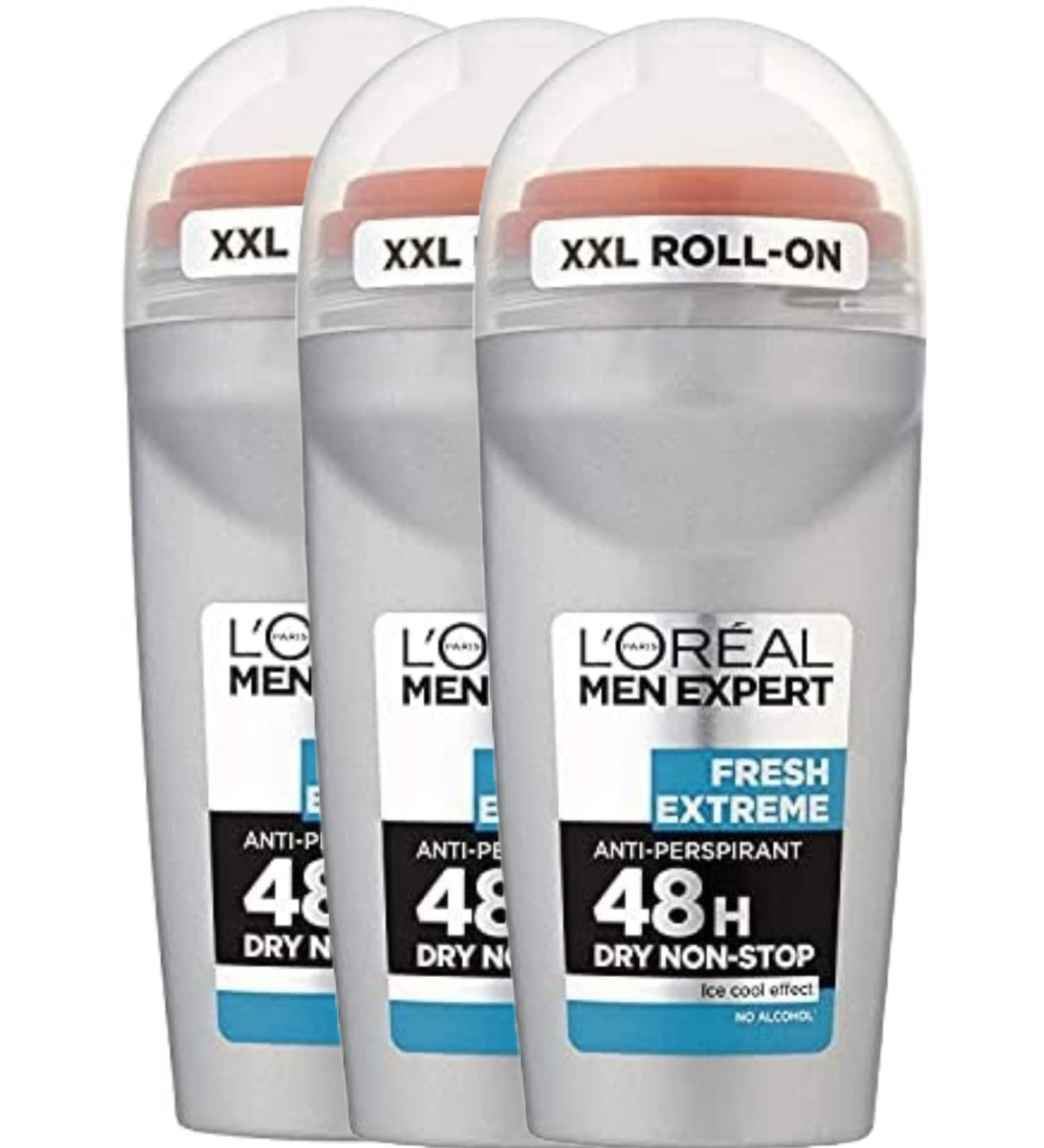 L'oreal Men Expert (Pack of 3) Fresh Extreme Roll-on X 50 ml - Buy Online on GoSupps.com