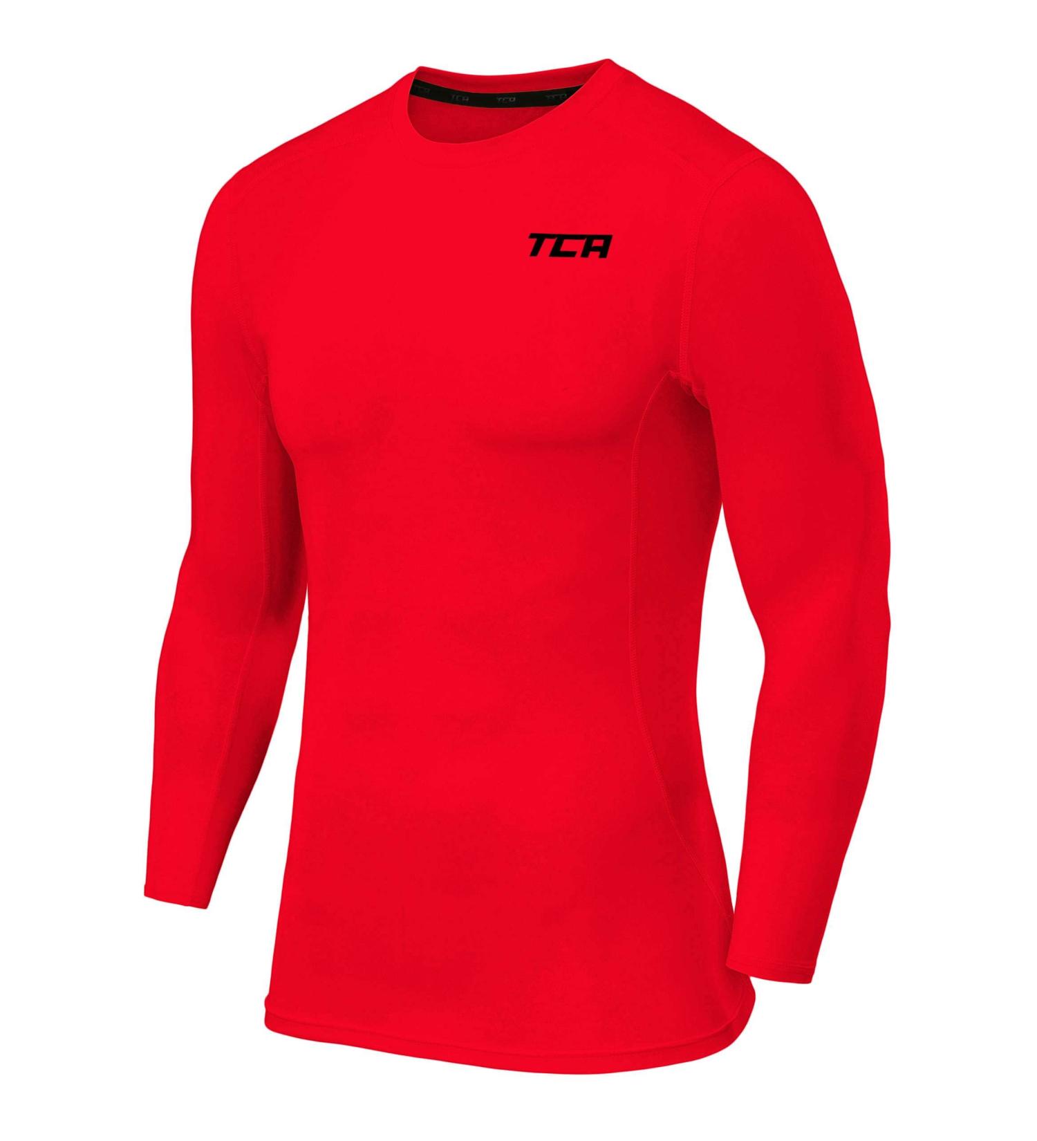 TCA Men's & Boys Long Sleeve Compression Shirt - Red Age 6-8 Years | Best Quality Fitness Apparel - Buy Online on GoSupps.com