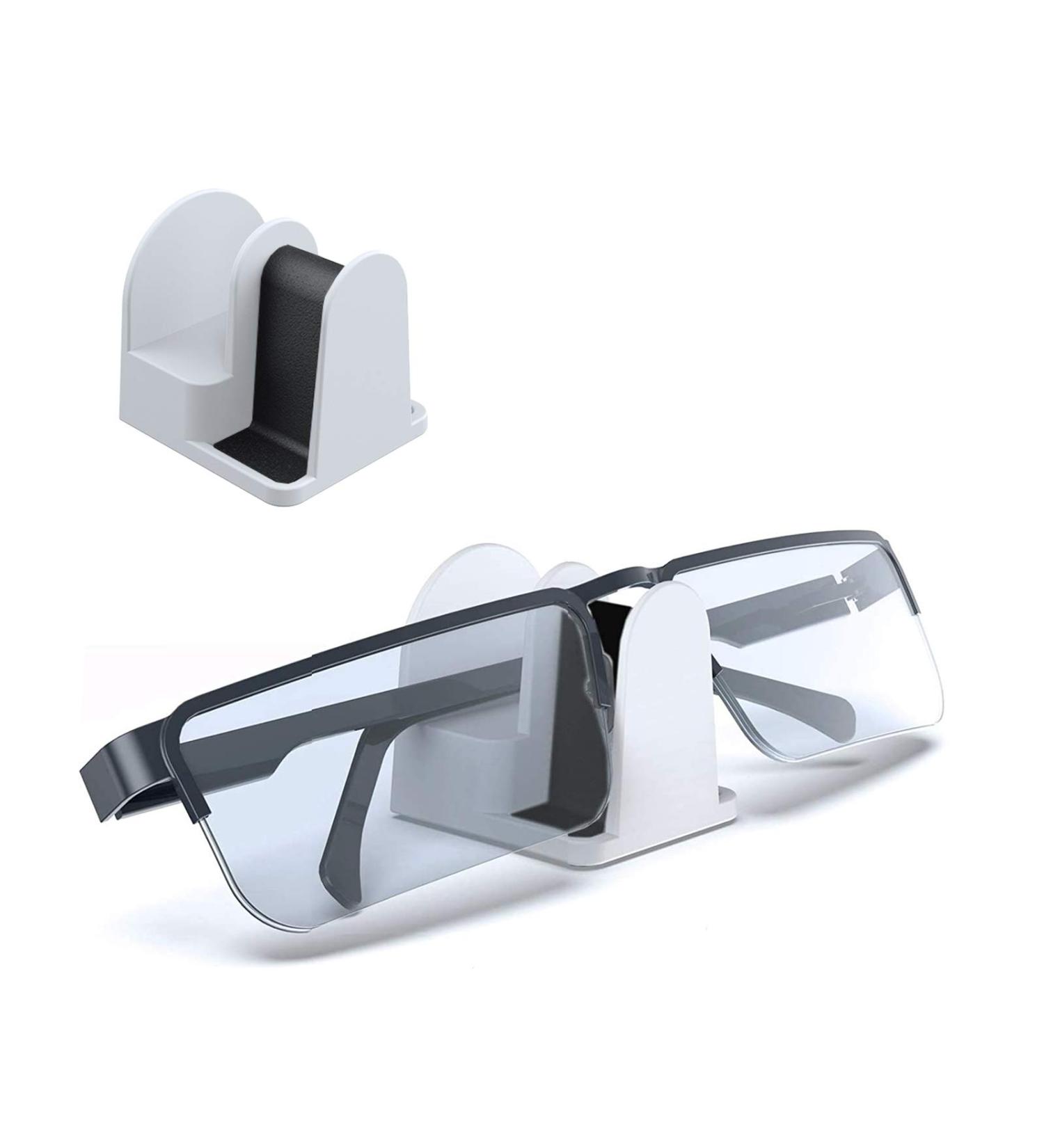 Sciuu Glasses Sunglasses Holder - 2 Pieces Wall Bracket Desk Stand Car Holder for Eyewear Storage Organizer - 3M Adhesive - White - Buy Online on GoSupps.com