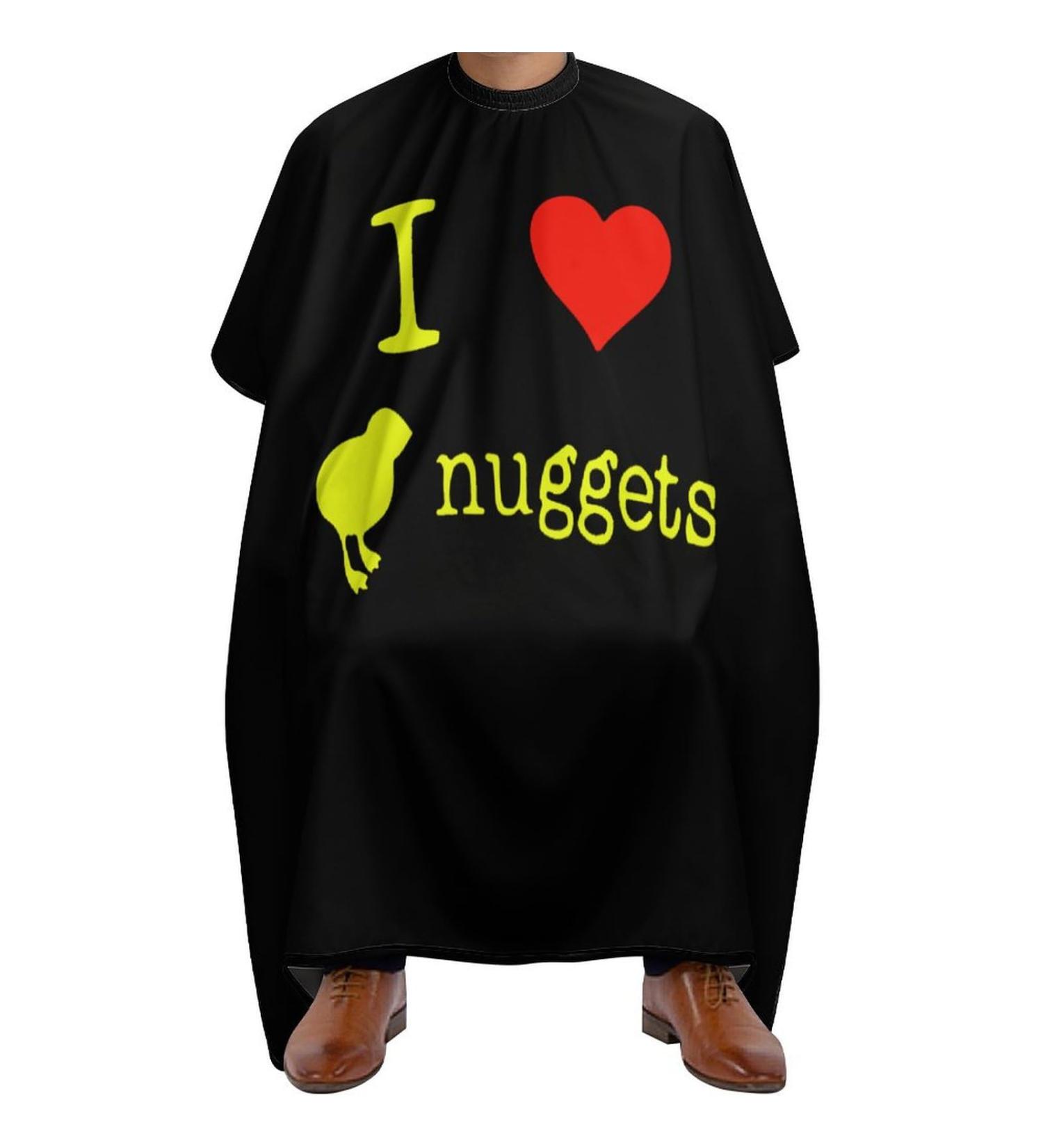 I Love Chicken Nuggets Barber Cape | Adjustable Snap Hair Cutting Apron for Adults - Perfect for Salon & Home Use - Buy Online on GoSupps.com