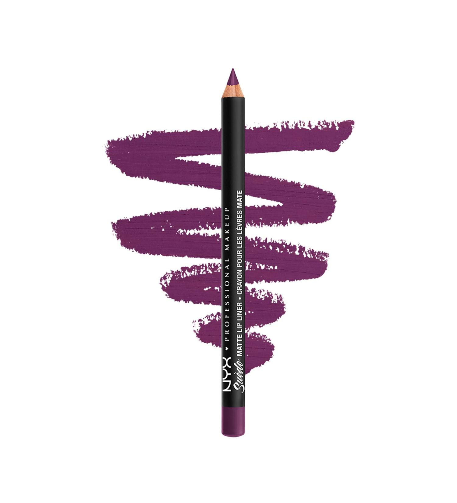 NYX Suede Matte Lip Liner in Subversive Socialite - Vegan Formula, Wine Purple | 1 Count - Buy Online on GoSupps.com