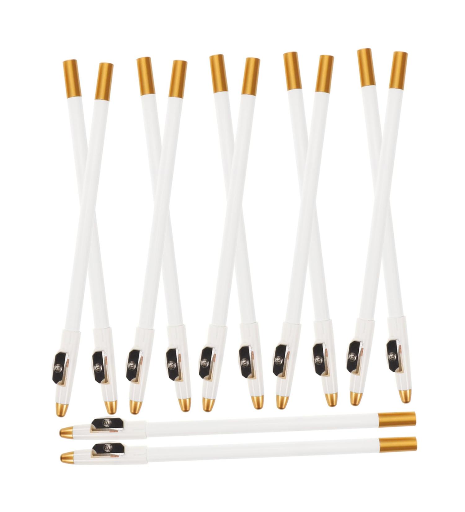 WOONEKY 12pcs Eyebrow Pencil Sharpener Wood Brow Pencil Portable Brow Pencil Eye Brow Pencil White Wooden - Buy Online on GoSupps.com