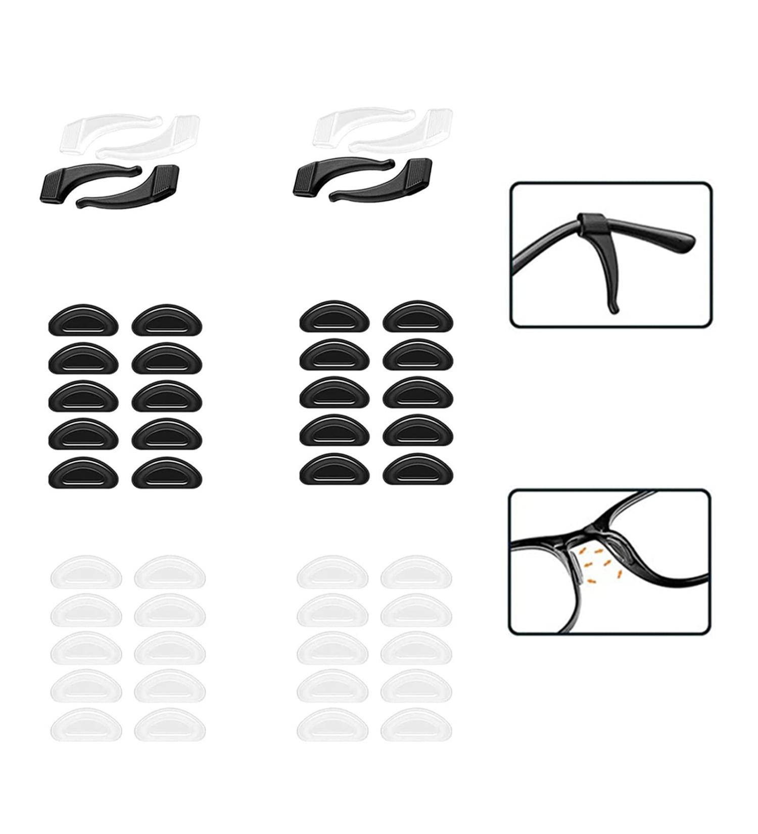 Premium Silicone Nasal Pads for Glasses | Anti-Slip Cushion & Ear Hooks | Comfortable Fit for Sports & Reading Glasses (24 Pairs) - Buy Online on GoSupps.com