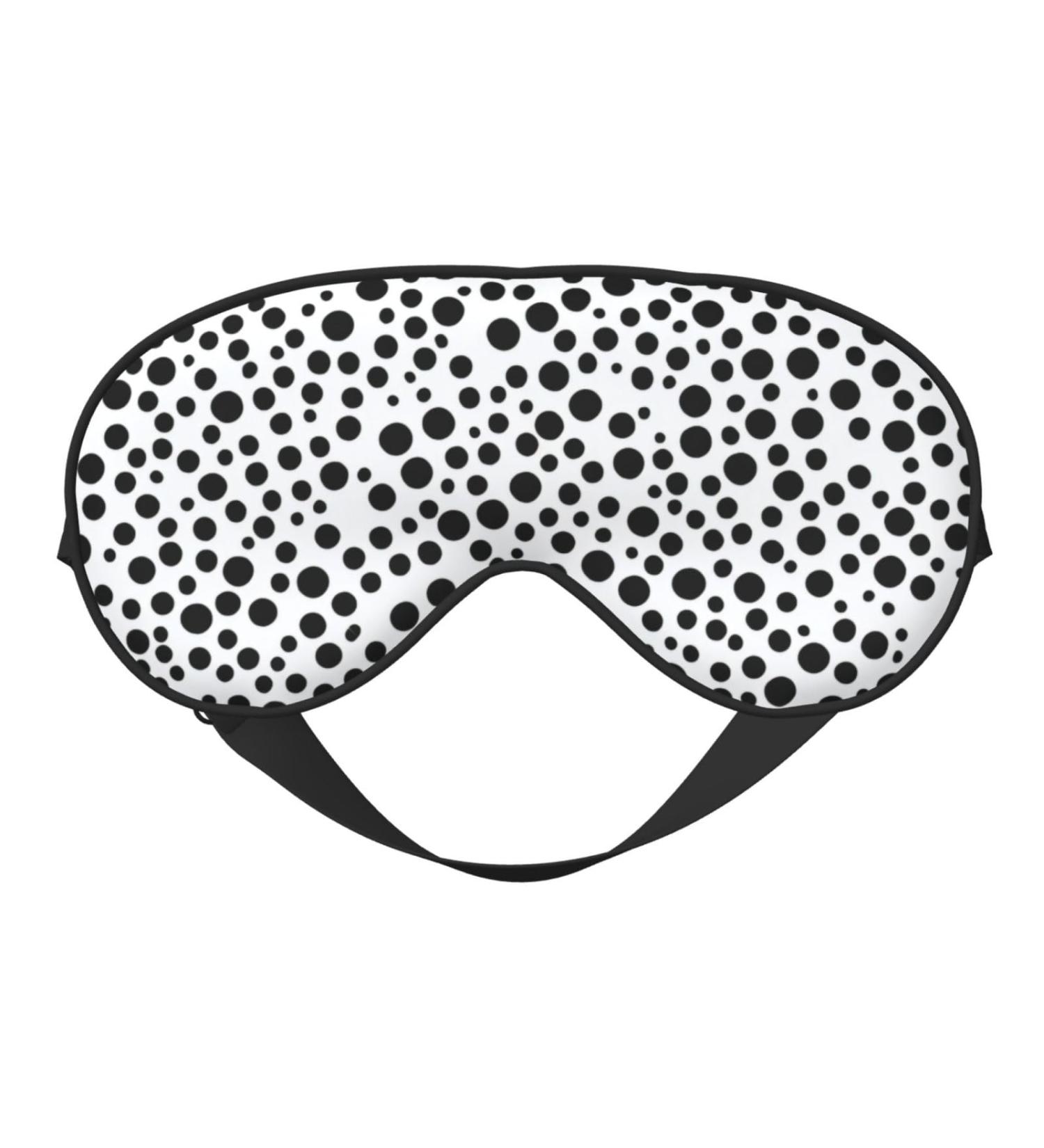 Reusable Sleep Mask Eye Cover - Soft Blackout Eye Masks for Better Sleep Travel & Gifts | Black & White Dot Pattern - Buy Online on GoSupps.com