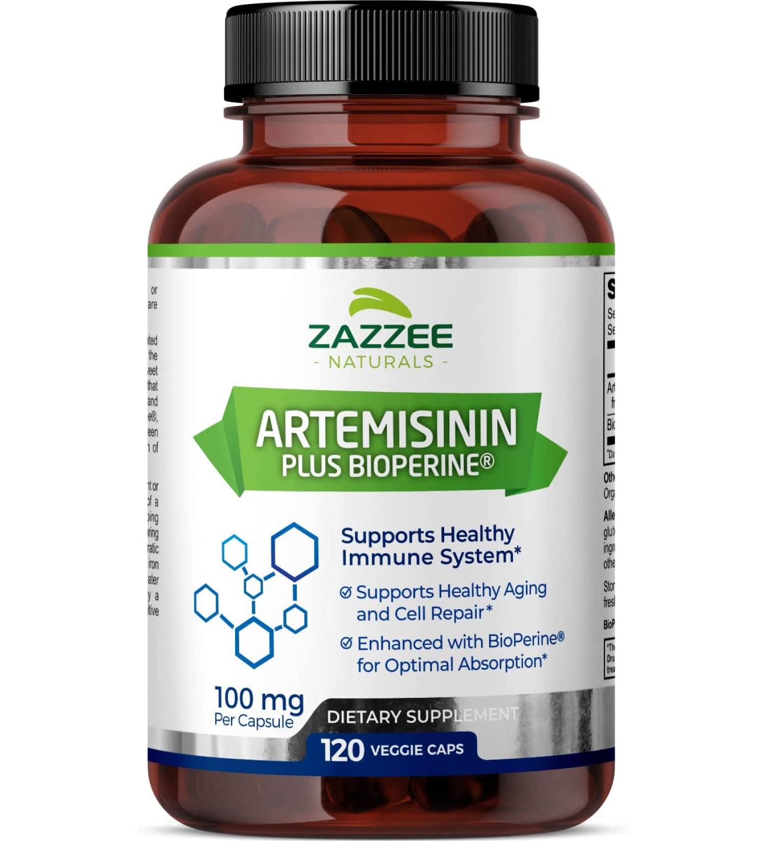 Zazzee Artemisinin 100 mg Capsules - 120 Count | Premium Herbal Supplement - Buy Online on GoSupps.com