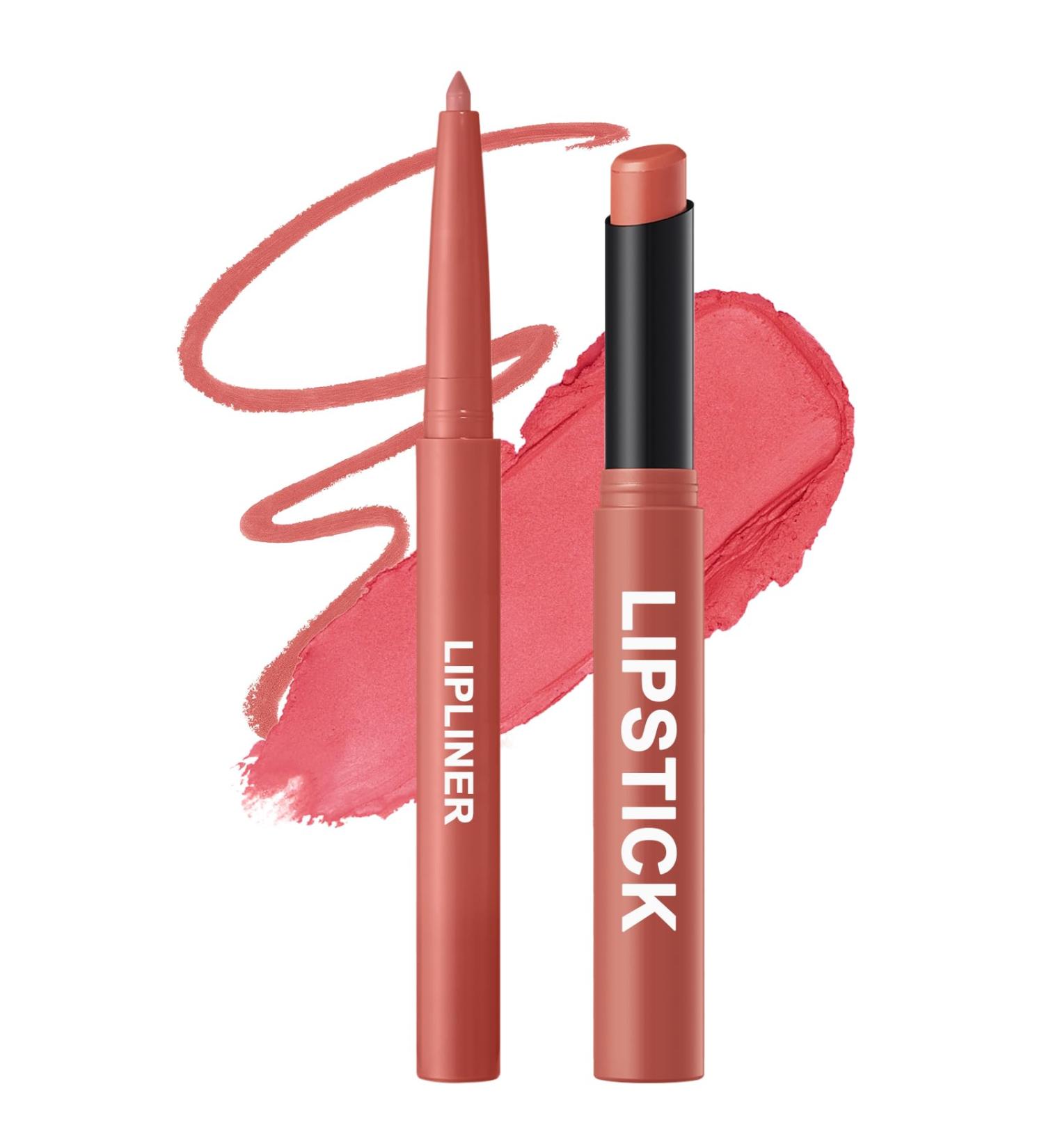  Erinde Erinde Lip Liner and Lipstick Set Matte Finish Lip Liner and Lipstick Long Lasting and Highly Pigmented Soft Lip Makeup Contour - Buy Online on GoSupps.com