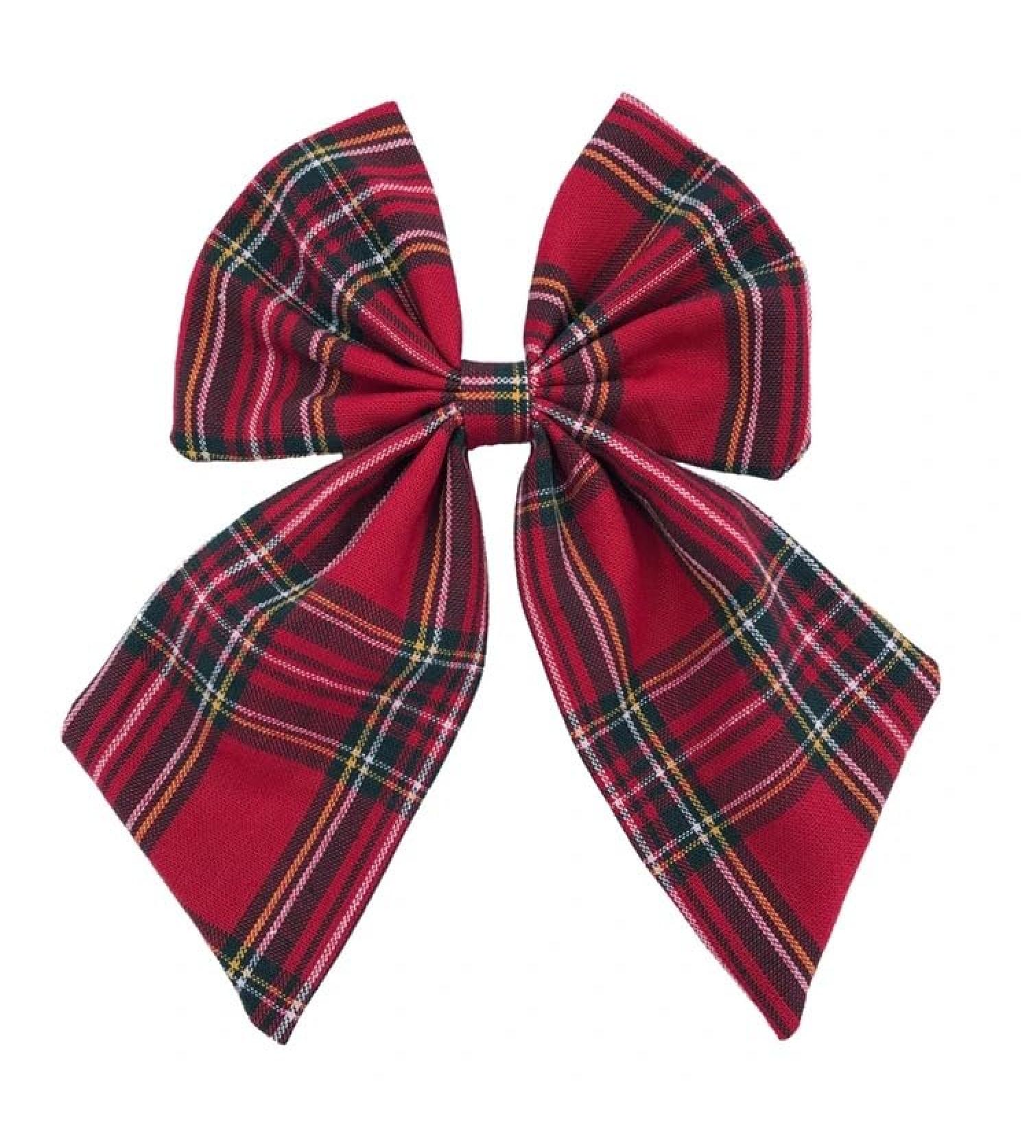 YUPs Tartan Bow Knot Hair Clips - Festive Plaid Fashion Accessories for Girls and Women (Red) - Buy Online on GoSupps.com