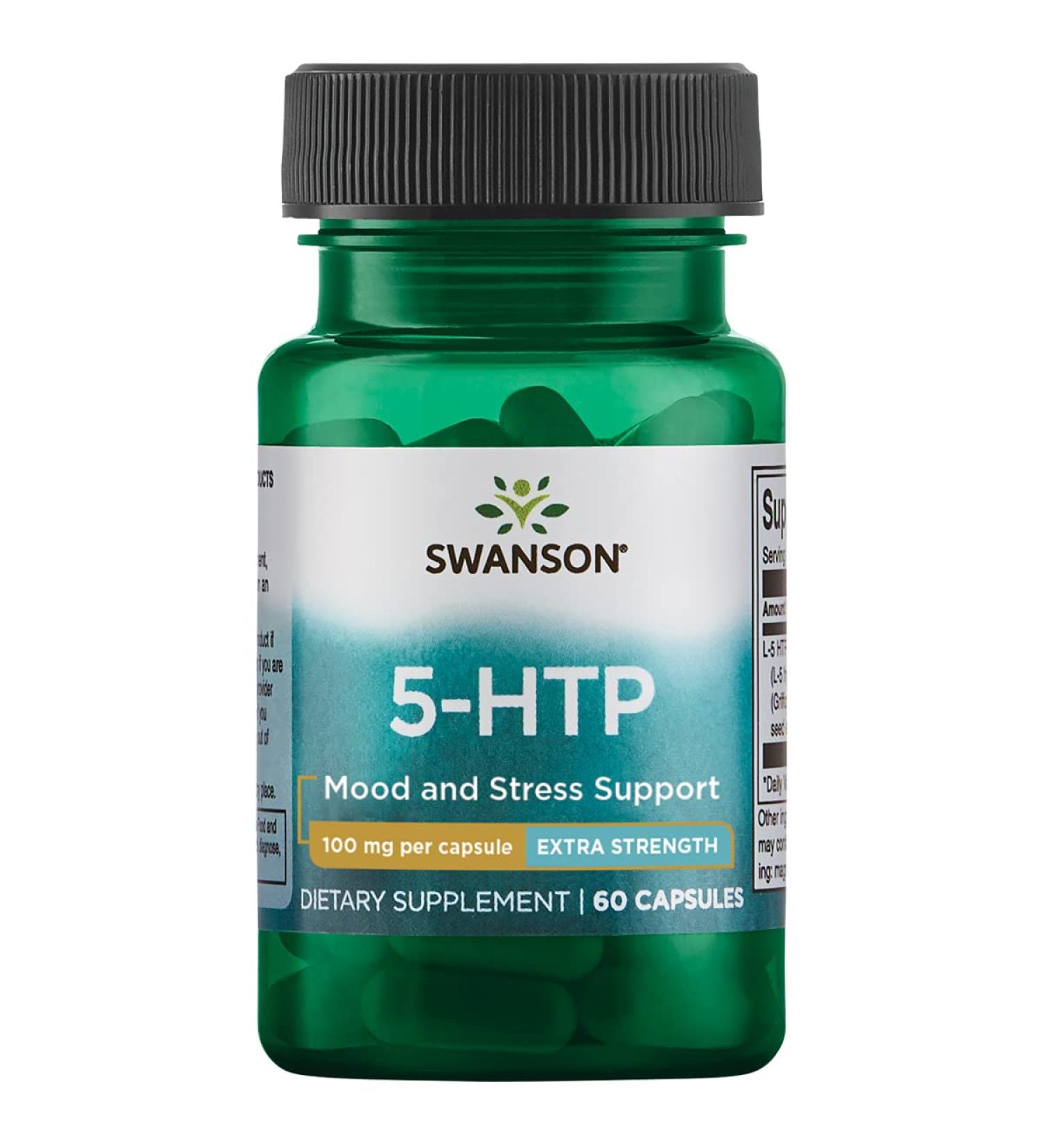 Swanson Extra Strength 5-HTP - Natural Sleep Support & Mood Enhancement Supplement for Adults (60 Capsules 100mg) - Shop Internationally for Emotional Wellbeing - Buy Online on GoSupps.com