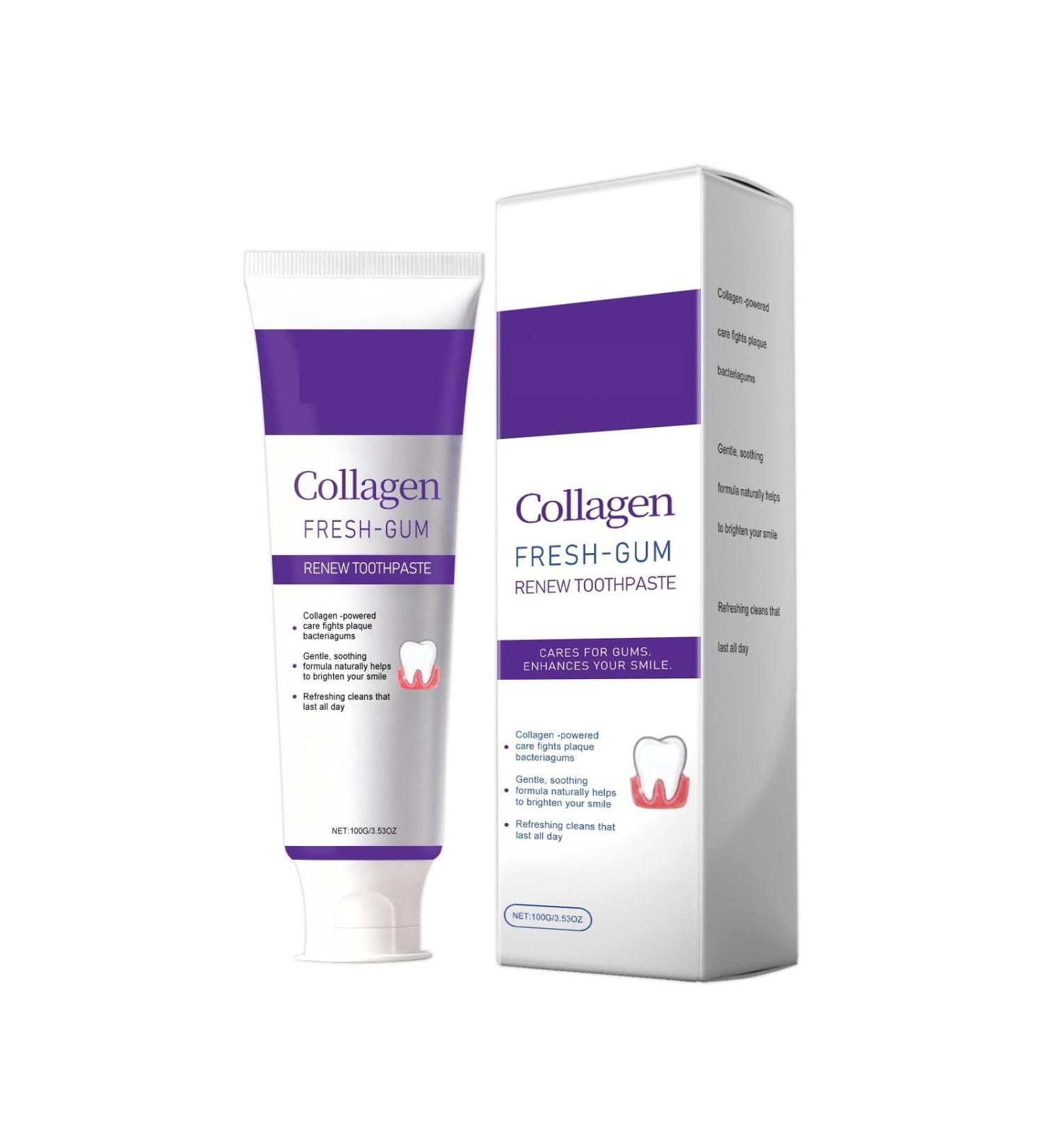 Collagen Purple Toothpaste Strengthens Enamel (Builds A Protective Layer) Resists Acid Erosion Repairs Enamel(5pcs) - Buy Online on GoSupps.com