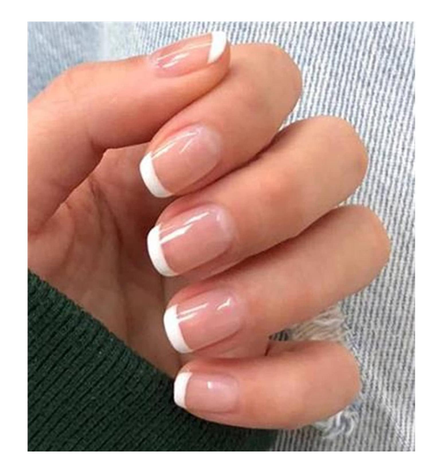 French Press on Nails Short Square White Acrylic False Nails - 24Pcs - Buy Online on GoSupps.com