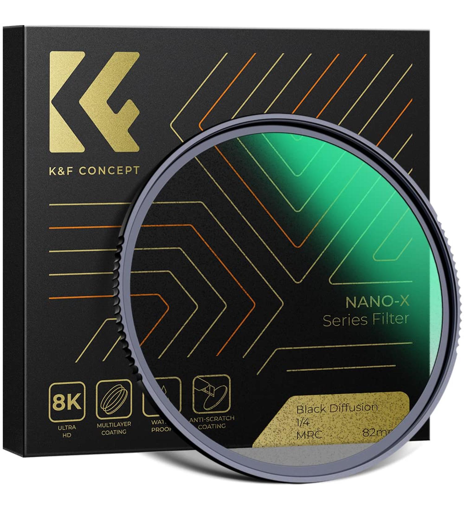 K&F Concept 49mm Black Diffusion 1/4 Filter Mist with Multi-Layer Coatings for Cinematic Video & Portrait Photography - Buy Online on GoSupps.com
