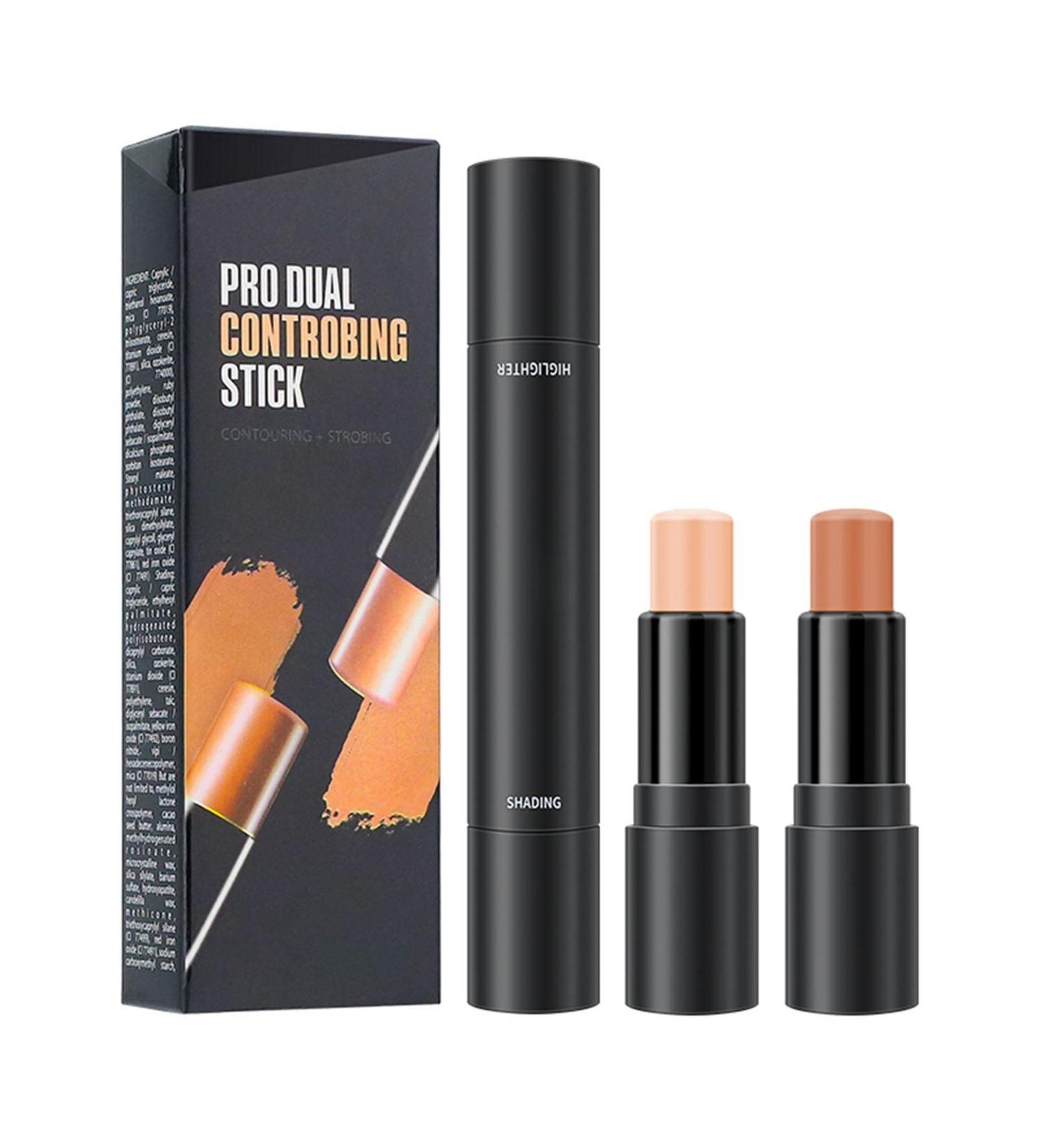 Contouring Stick Makeup for Face 2 in 1 Double Ended Highlighter Contouring Stick Long-Lasting Highlighting Shading Facial Makeup Double-Headed Face Concealer Contouring Stick/l - Buy Online on GoSupps.com