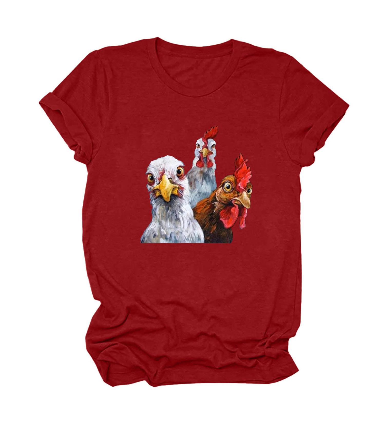 Miluxas Women's Red Cotton T-Shirt - XX-Large | Loose Fit Short Sleeve Round Neck Tee - Buy Online on GoSupps.com