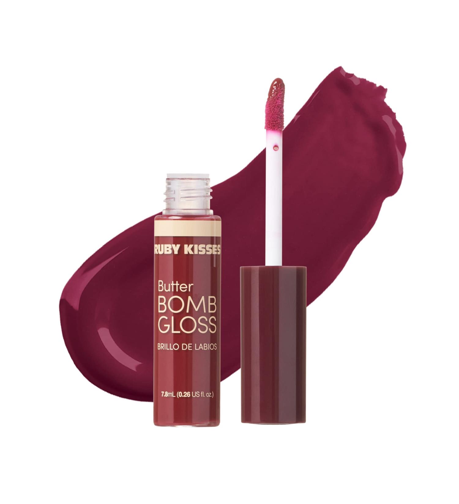 Ruby Kisses Butter Bomb Gloss - Natural Nude Lip Gloss with Vitamin E, Non-Sticky Lip Makeup - 7.8mL - Buy Online on GoSupps.com